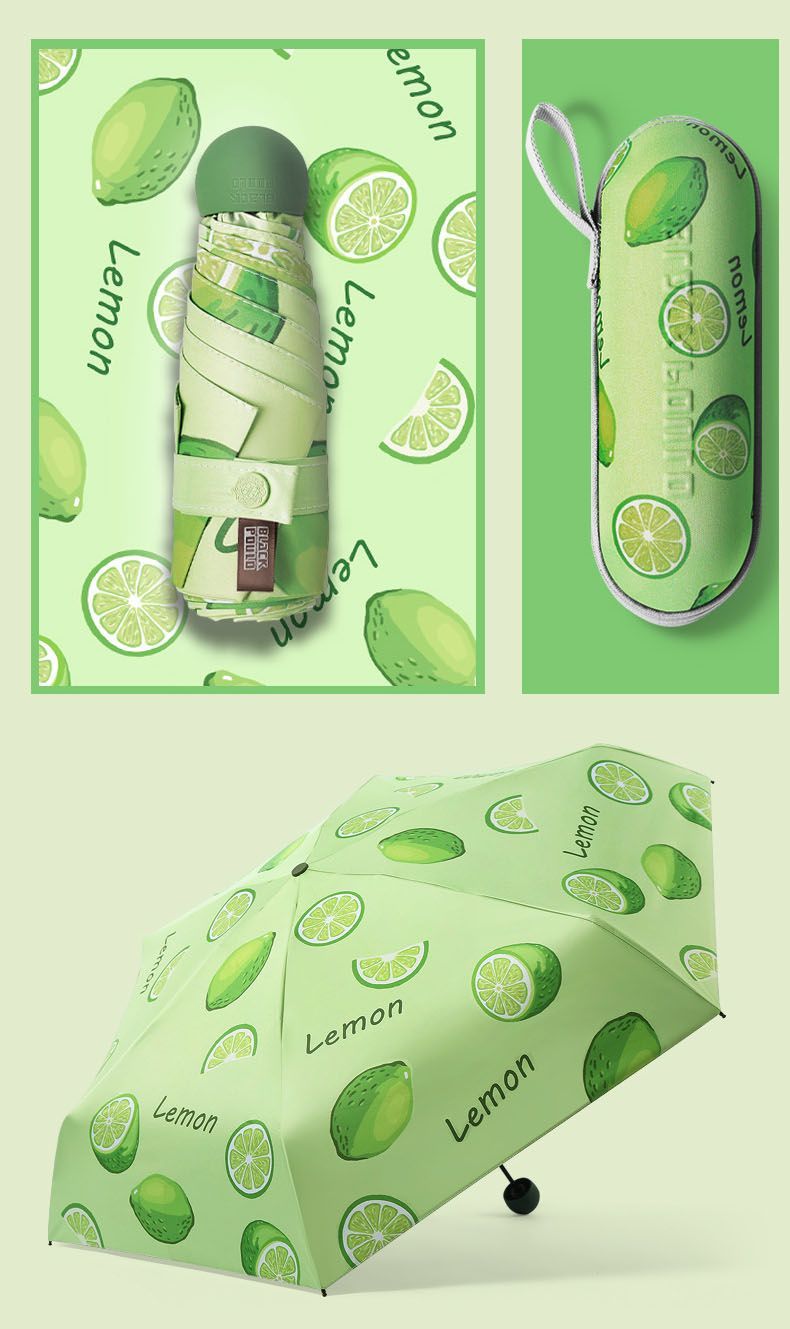 Fruit Mini Umbrella Portable UV Protection Umbrella Windproof Capsule Umbrella