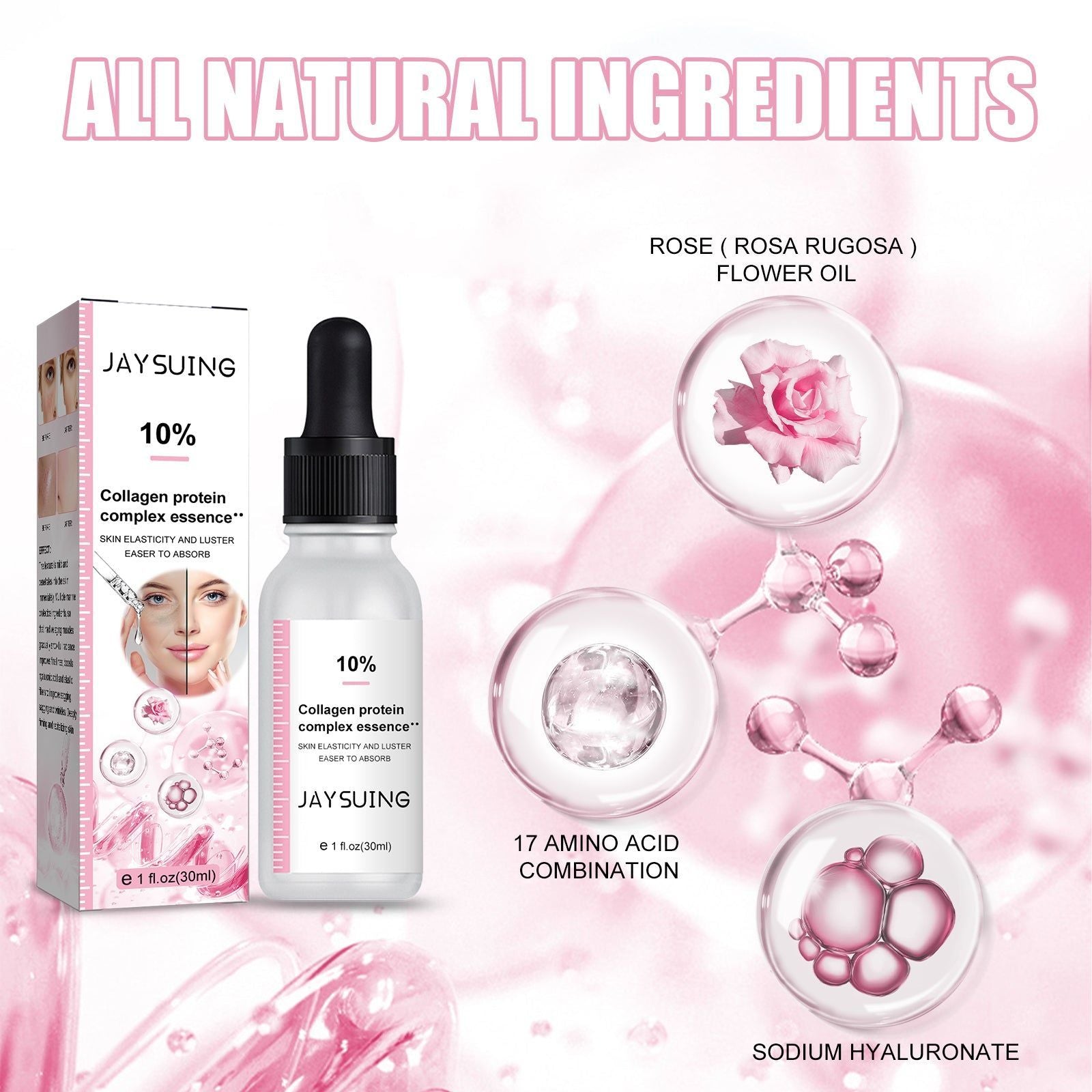 Collagen Serum, Shrink Pores, Moisturize Tighten Skin, Anti-Aging, Glow ,30ml