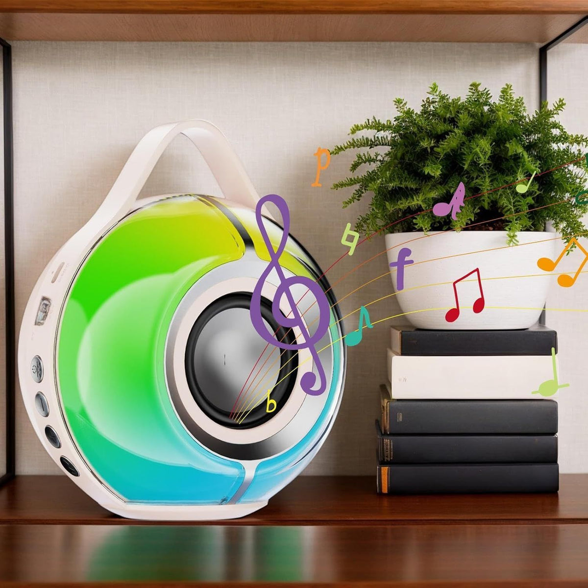 Portable Wireless Outdoor Speaker Bluetooth Speaker Stereo Device with Lights