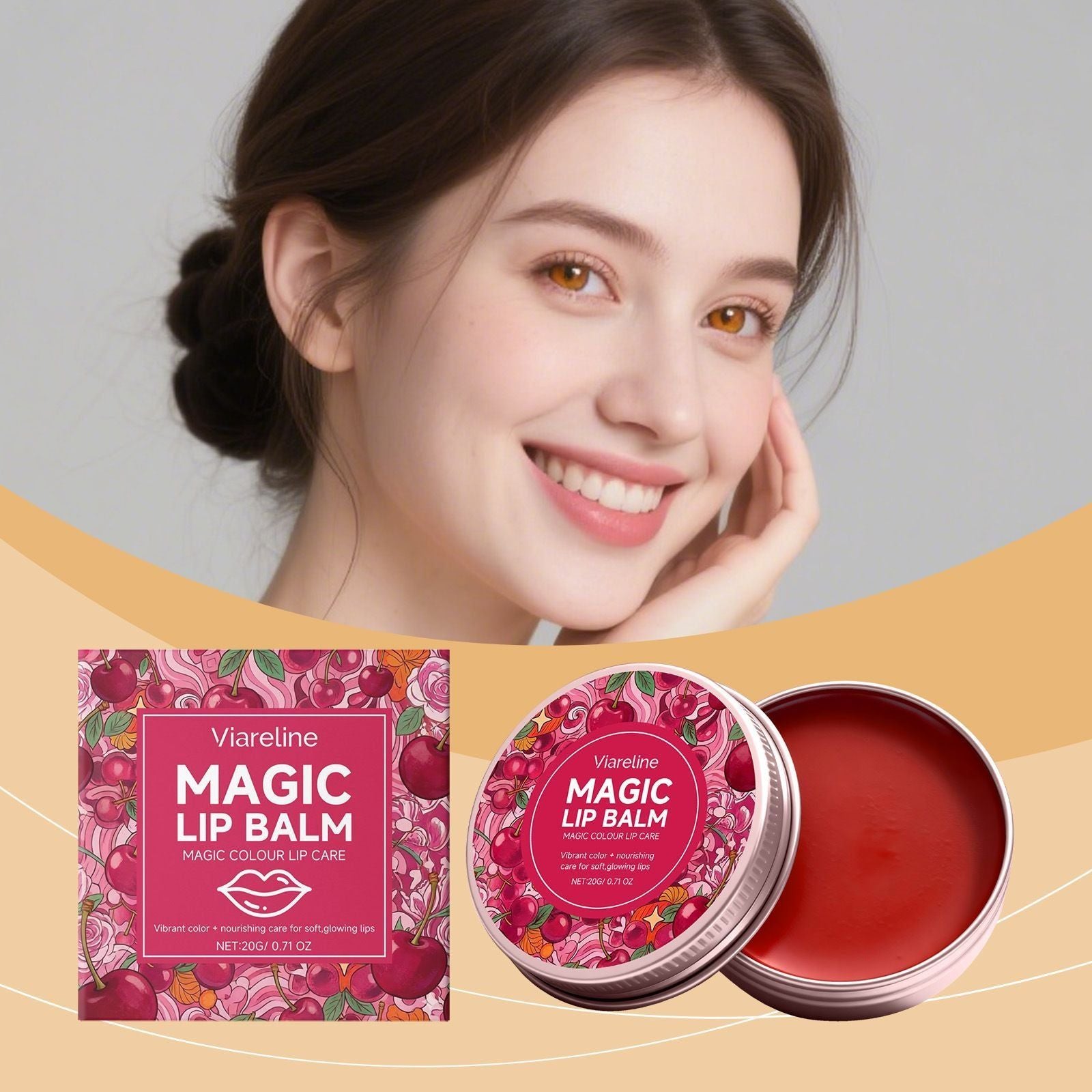 20g Cherry Lip Balm with Moisturizing and Natural Tint