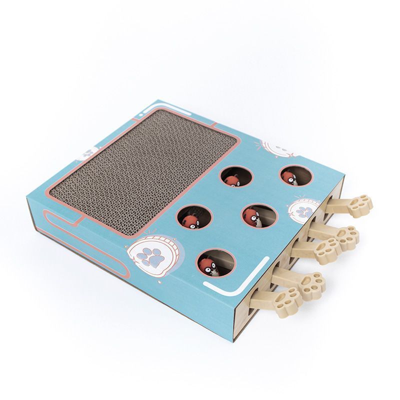 Cat Scratching Board Whack-a-mole Cat Toy 3-in-1 Corrugated Paper Scratching Block