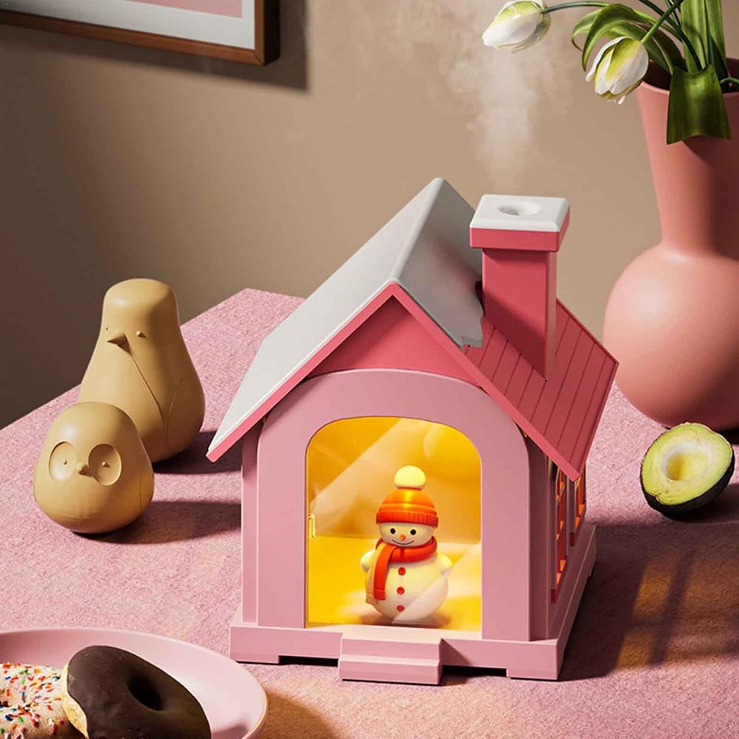 Cool Mist Humidifiers Air Humidifier House Shape Air Desktop Cool Mist Humidifier Night Light