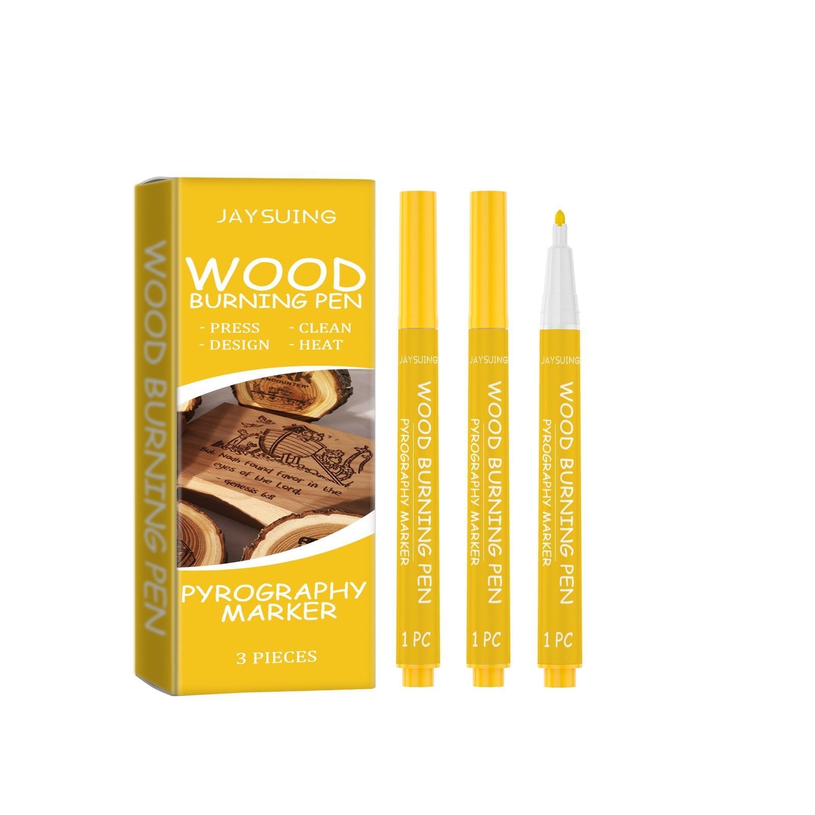 Create Stunning Wood Art with Burn the Pyrograph Pen, Easy Portable Design ,3 pieces