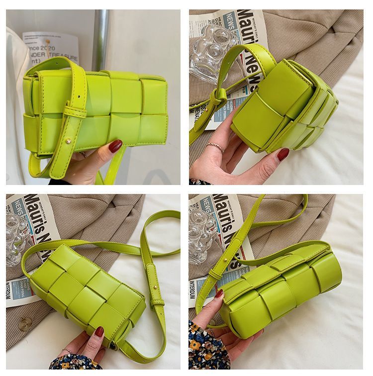 Leather Woven Small Waist Bag Underarm Bag Female Shoulder Hand Messenger Bag