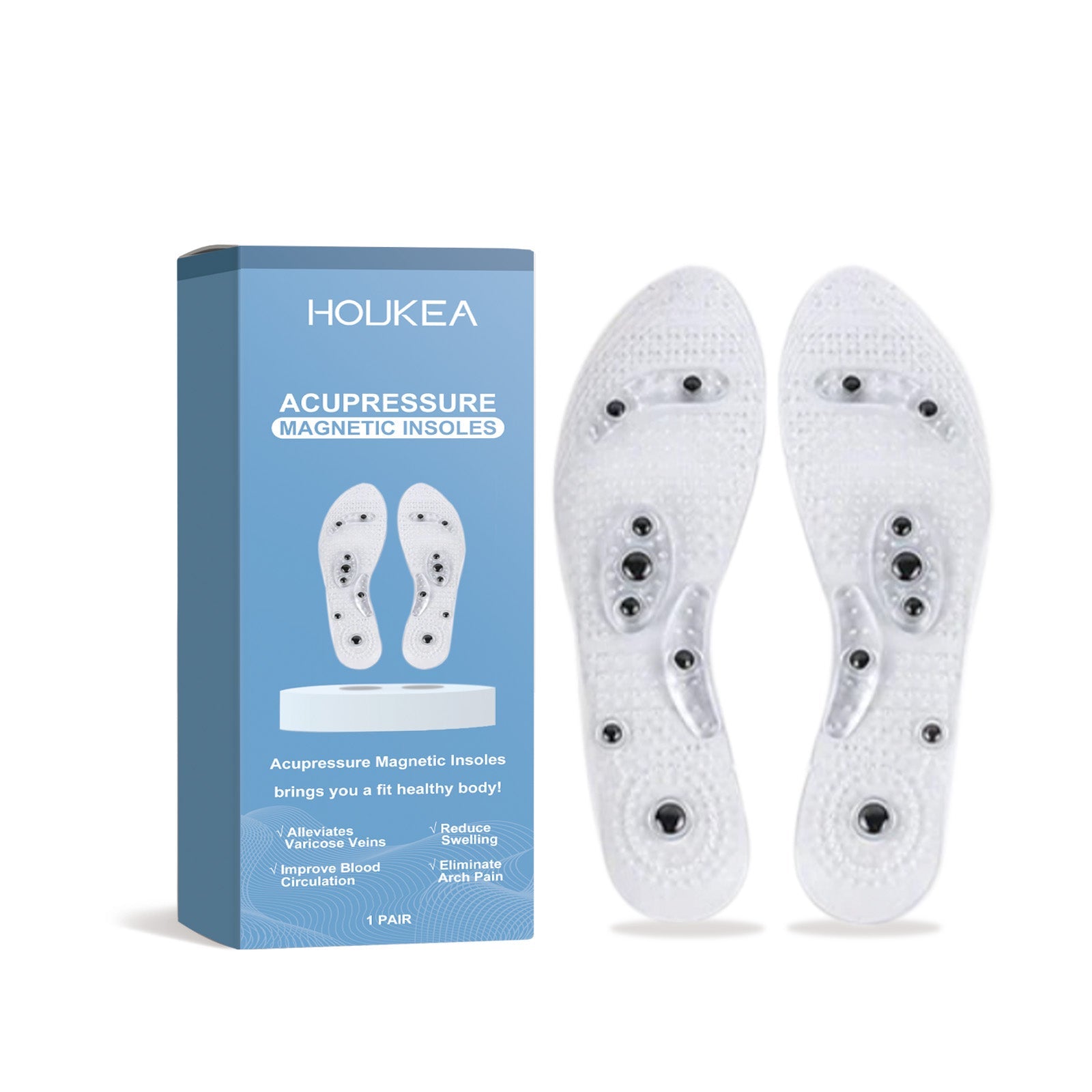 Magnetic Foot Care Insoles, Relieve Discomfort, Breathable, Durable, Massage ,1 pair