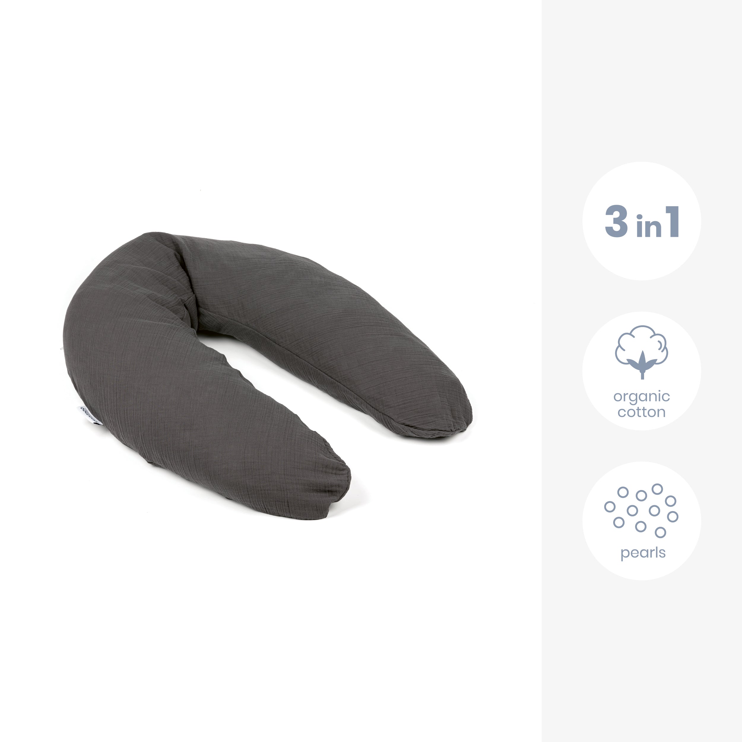 Doomoo Basics Comfy Big Nursing & Pregnancy Pillow — Grey