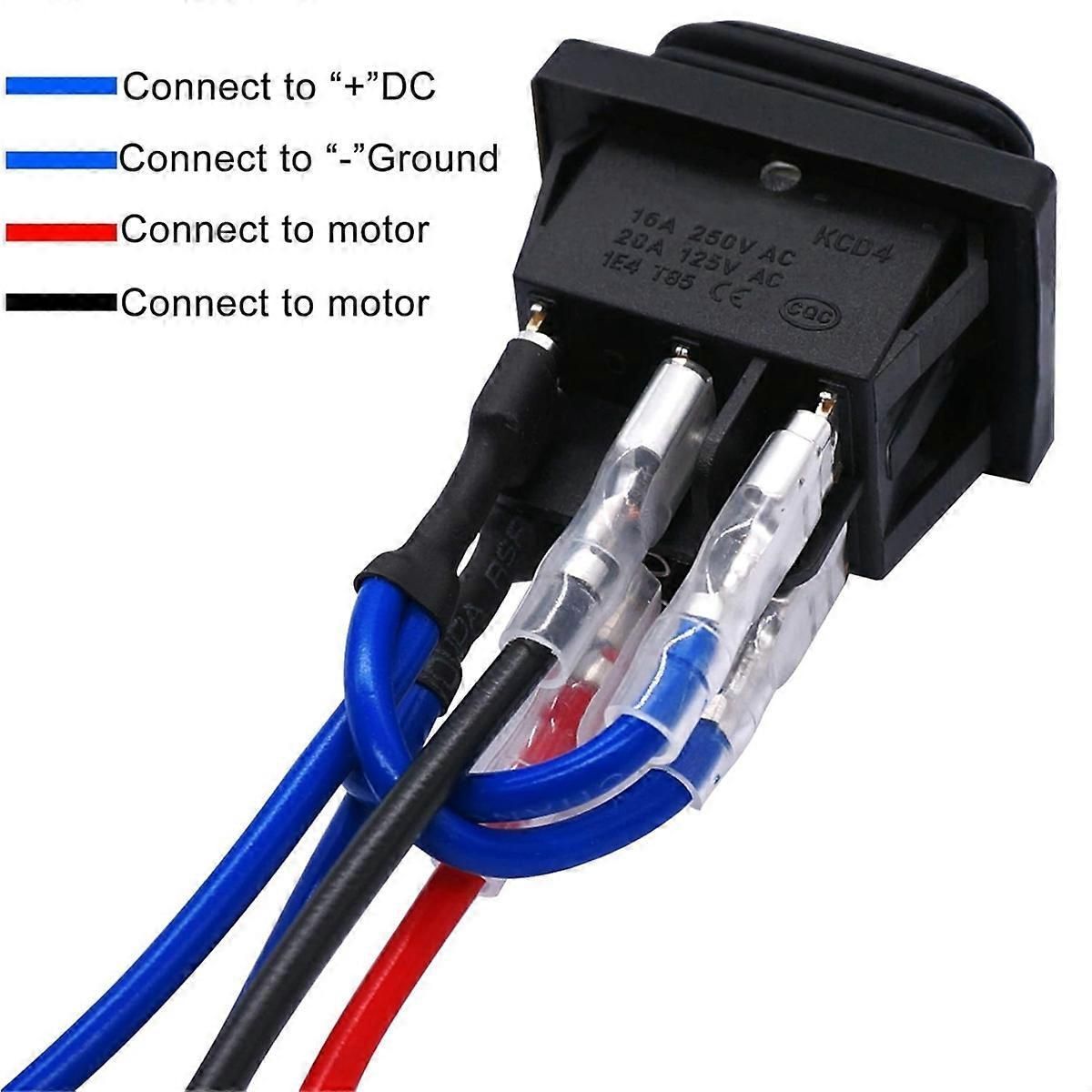 6 Pin Waterproof Reverse Rocker Switch With Pre Crimped Wires