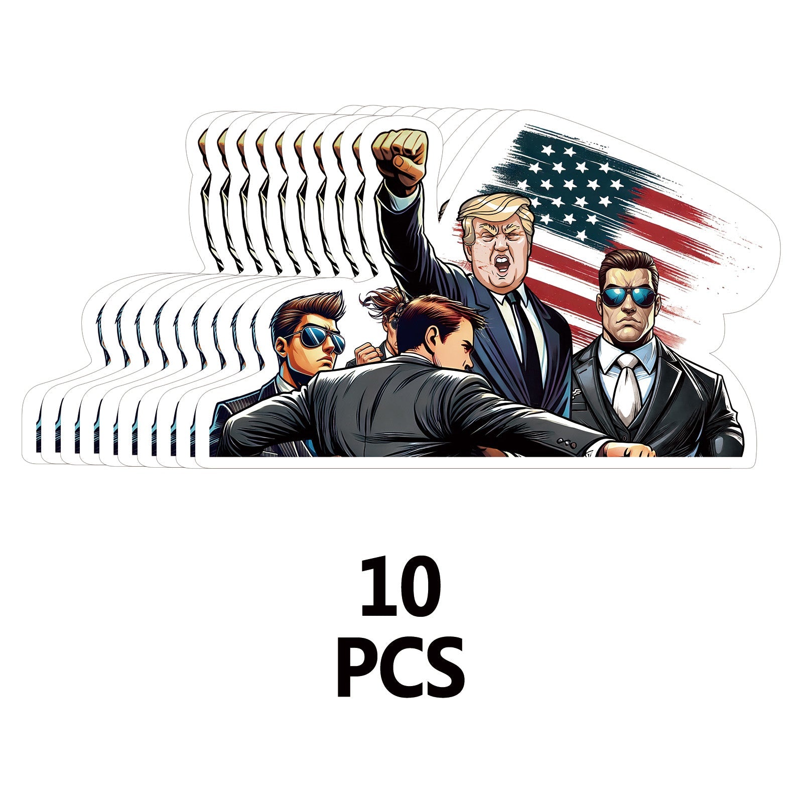 Create Fun Trump Temporary Face Stickers, Waterproof, High-Definition, Perfect for Party Decor ,10pcs