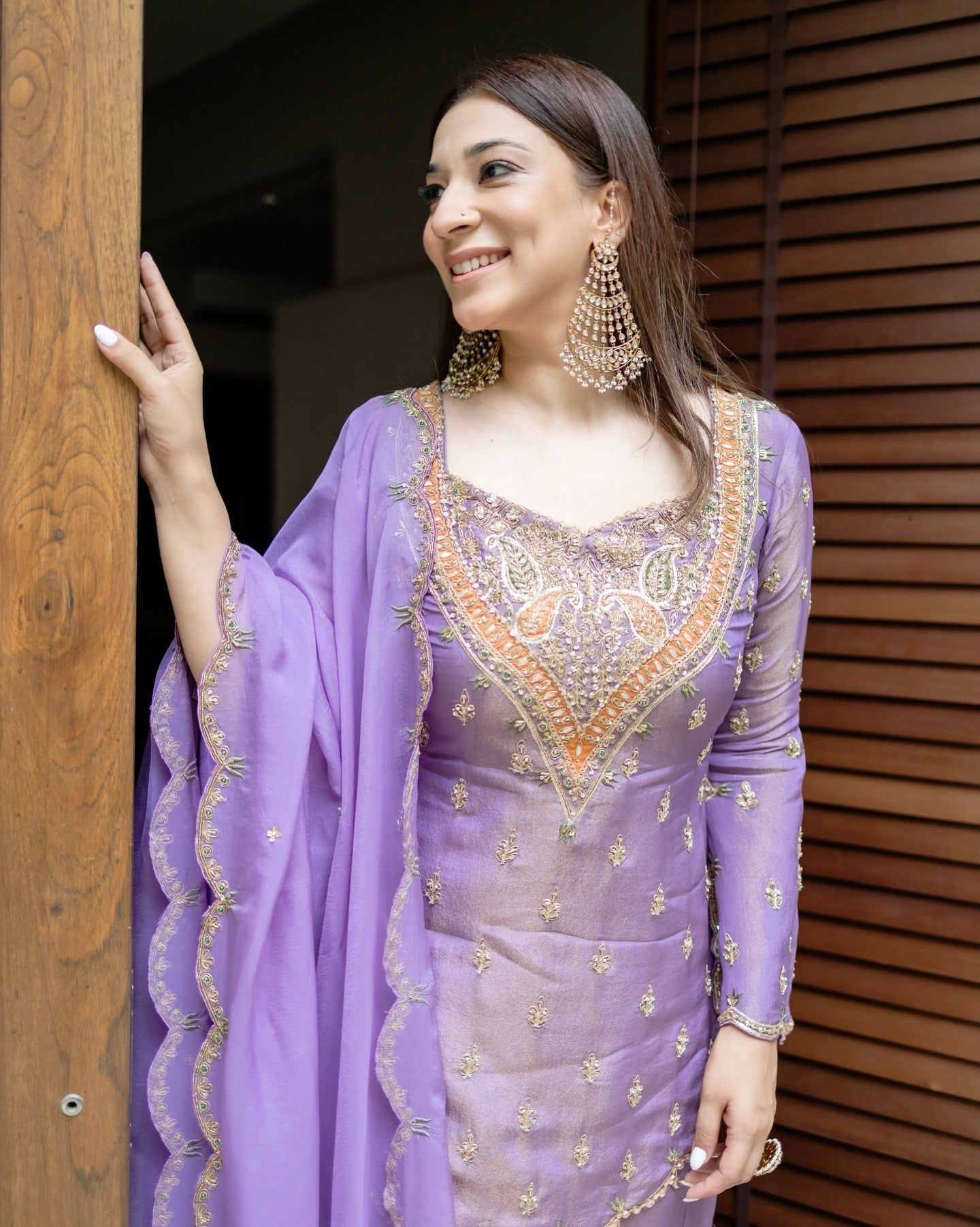 Party Wear Top-Bottom And Dupatta Set With Embroidery Work