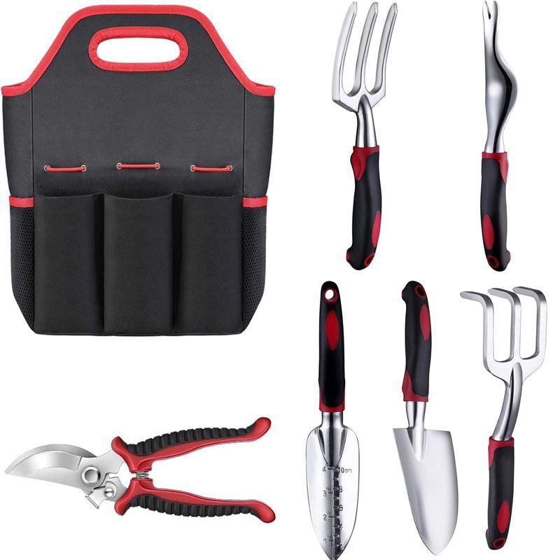 7pcs Gardening Tool Set Stainless Steel Planting Kit With Rubber Non Slip Handle