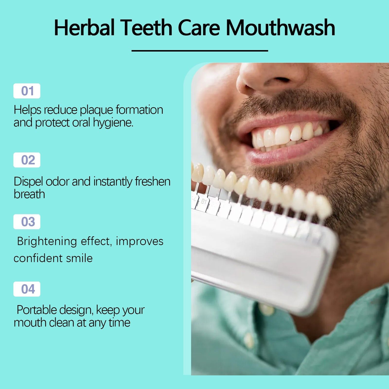 Brighten Your Smile with Clean Teeth Mousse, Fresh Breath, Gentle & Effective ,60ml