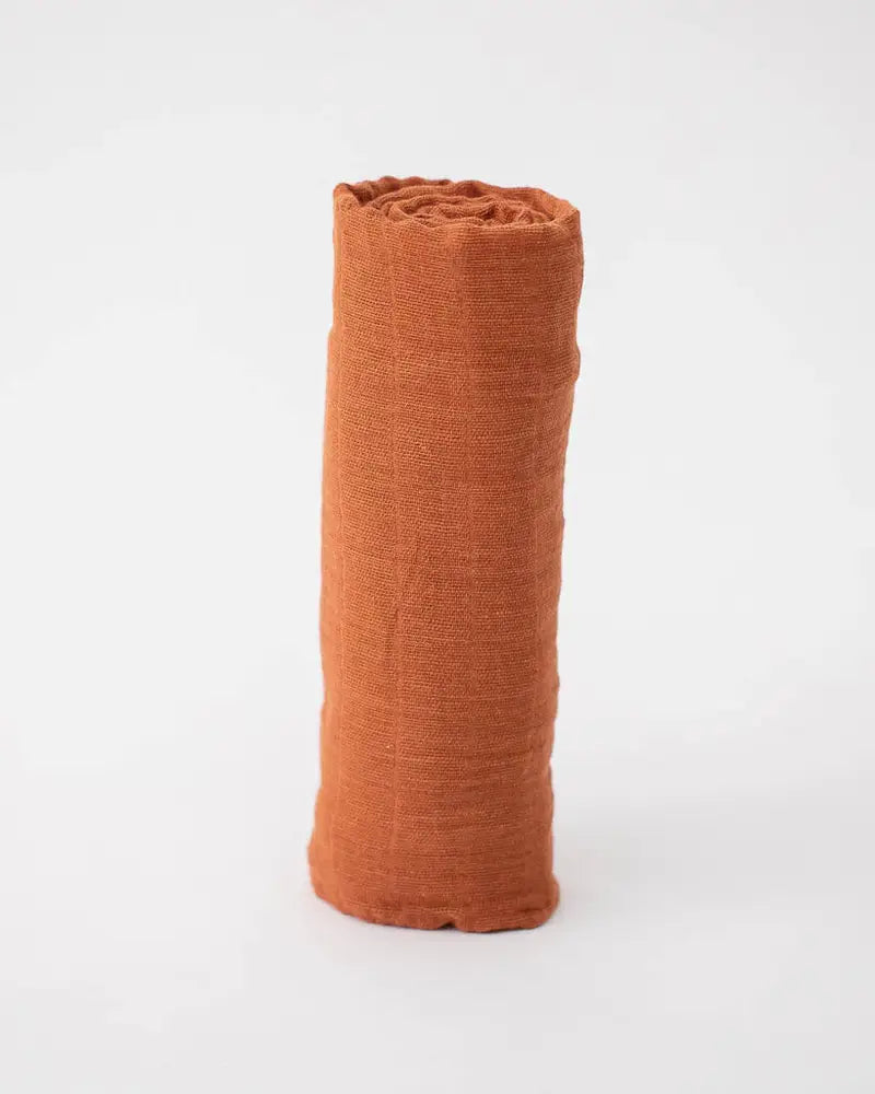 Little Unicorn - Cotton Muslin Swaddle -Rust