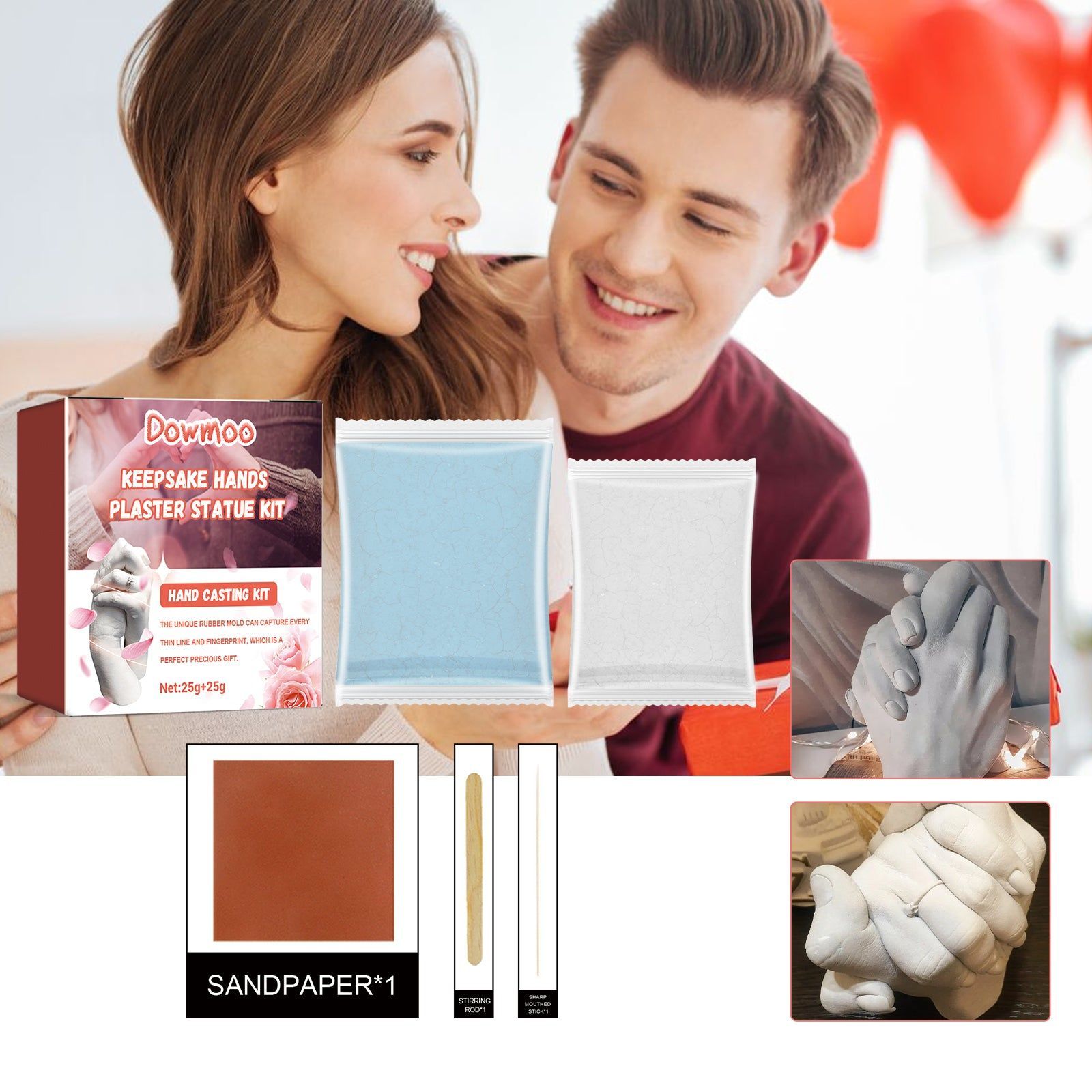 Create Perfect Hand Casts with Hand Film Plaster, DIY Memory Gift ,1set