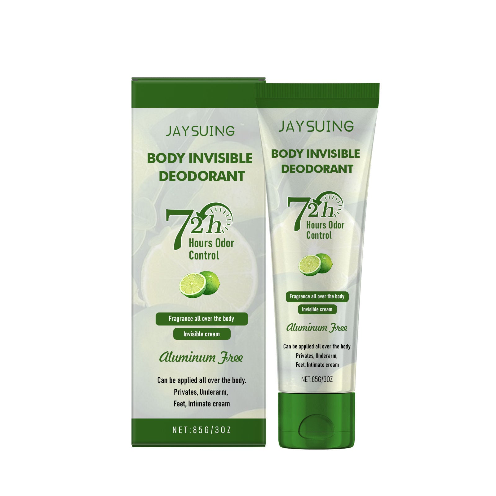 Body Care Cream, Deodorizing Moisturizer with Citrus & Hyaluronic, Fresh Fragrance ,58g