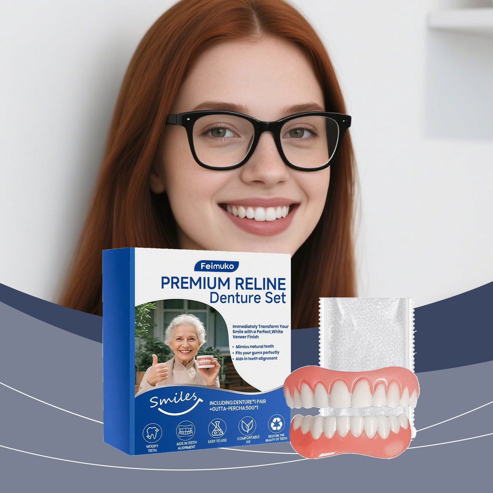 Transform Your Smile Instantly with Denture Modification Sets, Easy, Comfortable, and Trendy ,1set