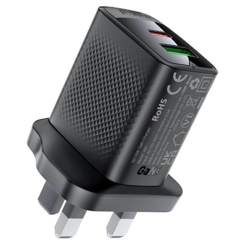 Fast Charge Wall Charger A99 PD30W (1xUSB-C + 1xUSB-A) UK