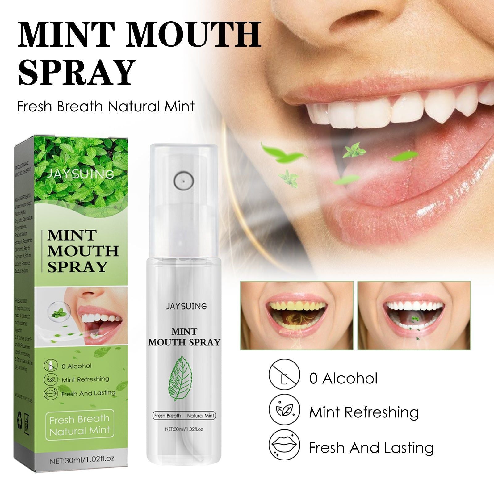 Breath Freshener, Long-lasting Minty Fragrance, Remove Odor, Fresh Breath ,30ml