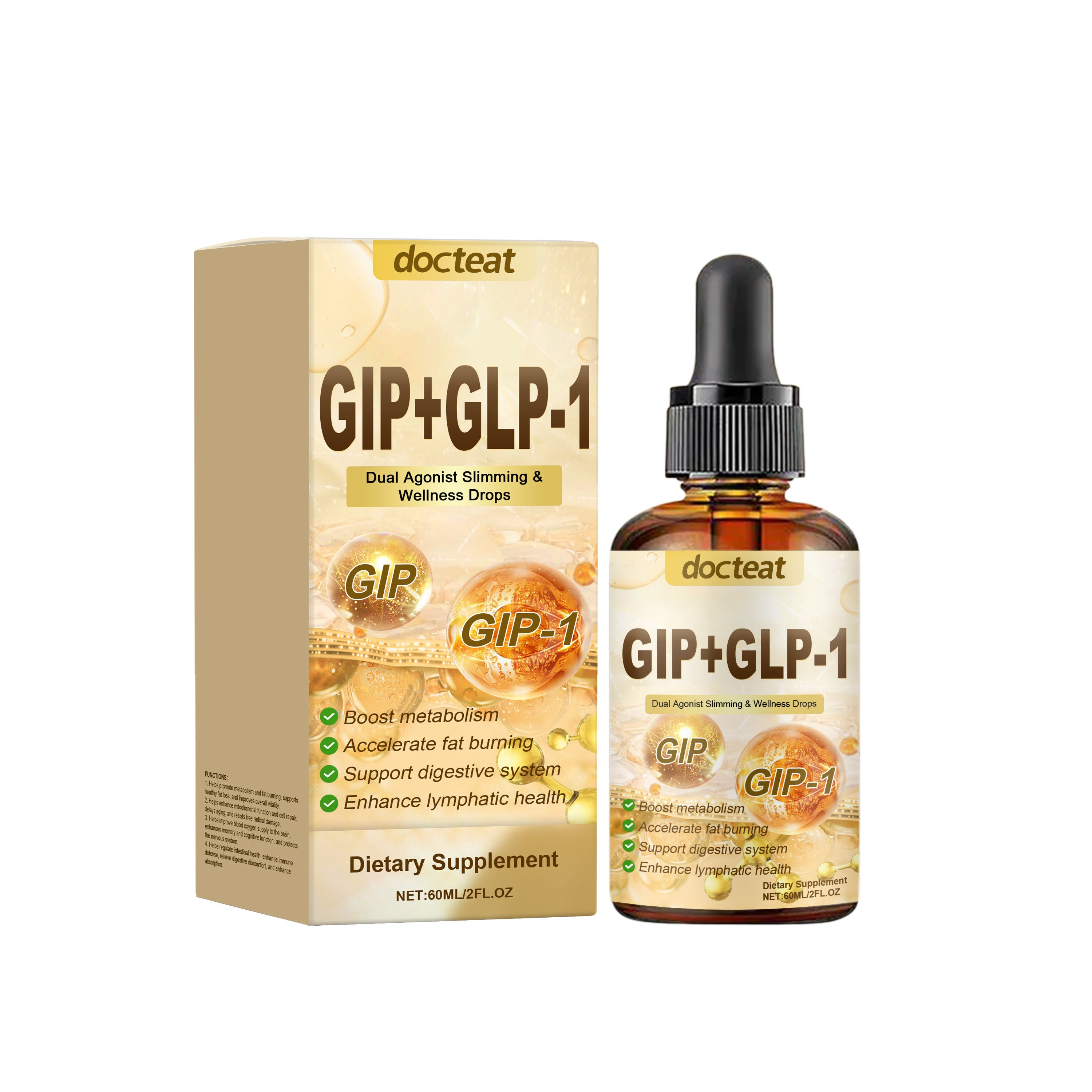 Boost Your Body Care, Relieve Gut Discomfort, Easy Absorption GLP-1 Drops ,60ml