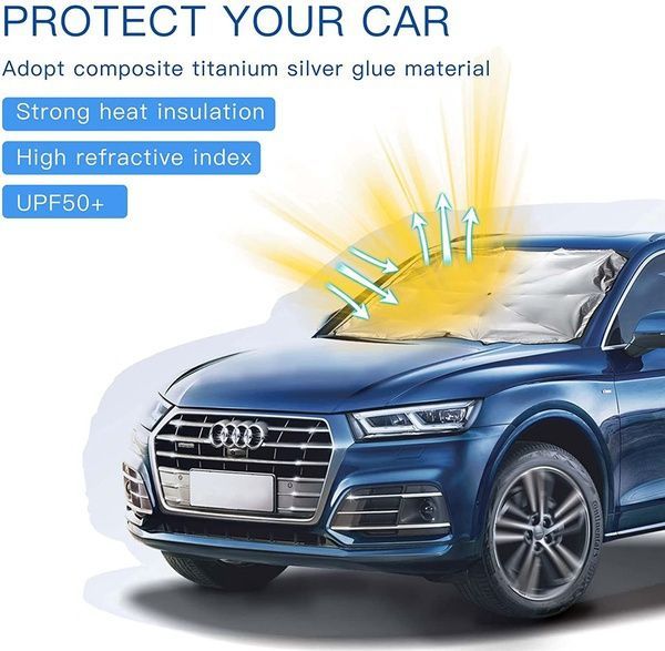 Car Windshield Umbrella Car Sunshade Sun Visor Window Sunscreen Heat Insulation Cover Mesh