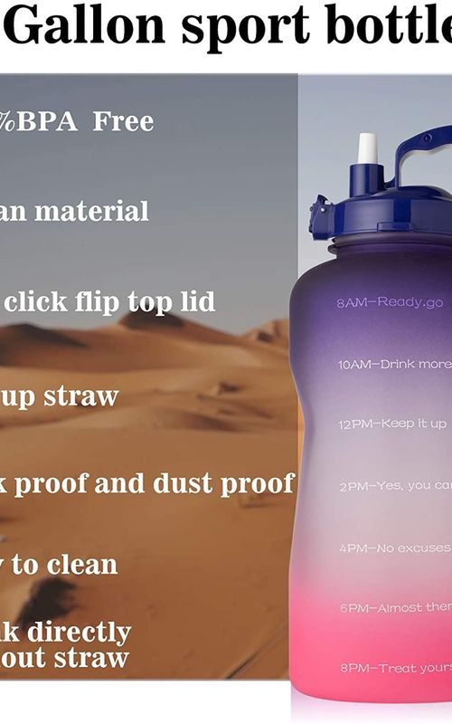 Large Capacity Water Bottle Gradient Fitness Sports Water jug With Time Marker