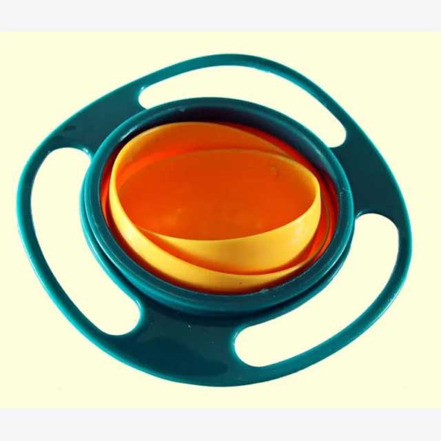 Baby Tableware Food-Grade Gyro Bowl - Spill-Proof, Non-Tip Design for Easy Feeding