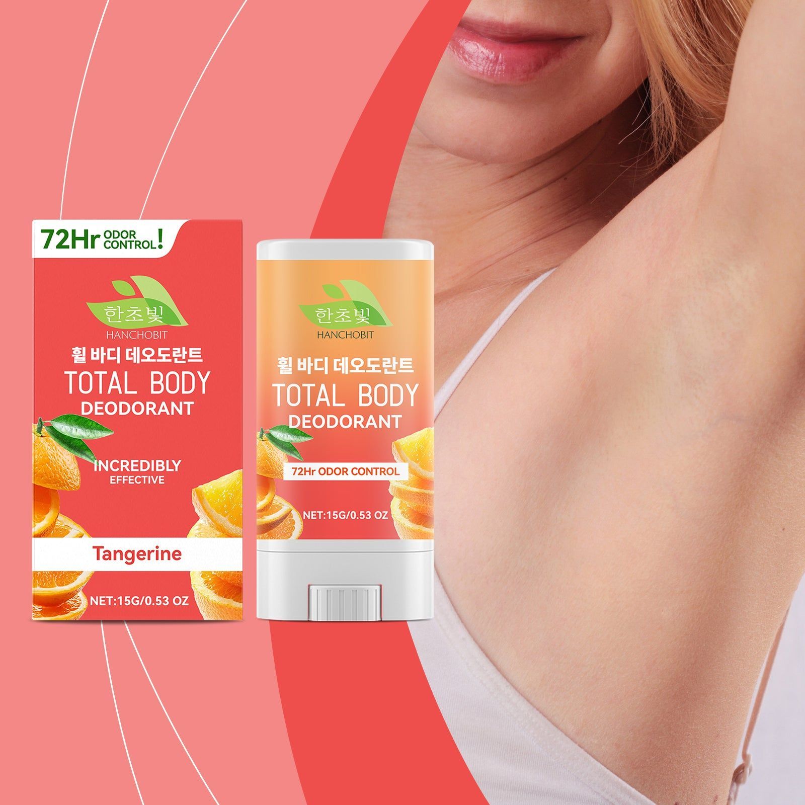 Body Care Stick, Long-Lasting Red Orange Fragrance, Summer Freshness, Odor Control ,15g