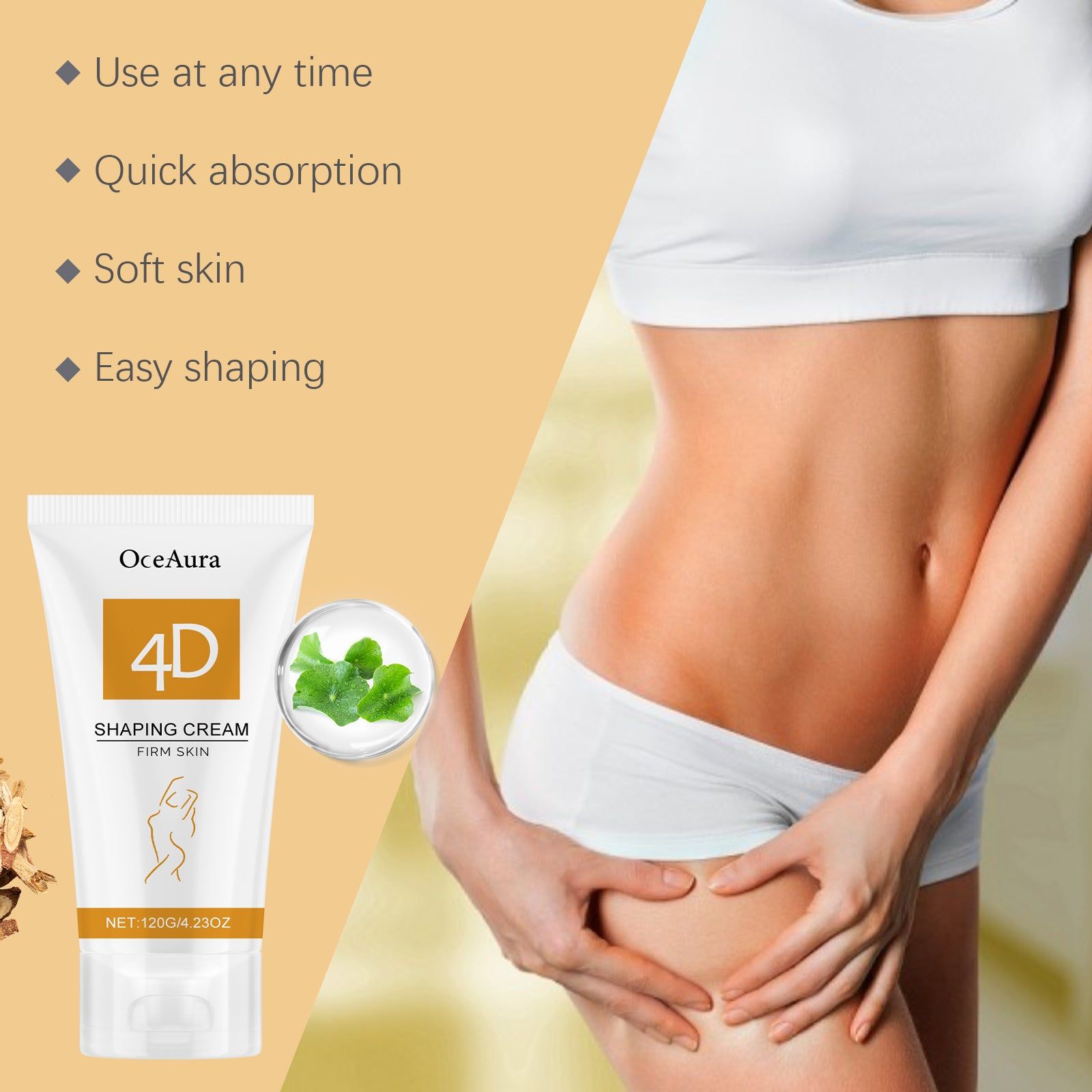 Body Care Slimming Cream, Firming & Moisturizing, Instant Absorption, Non-Greasy ,120g