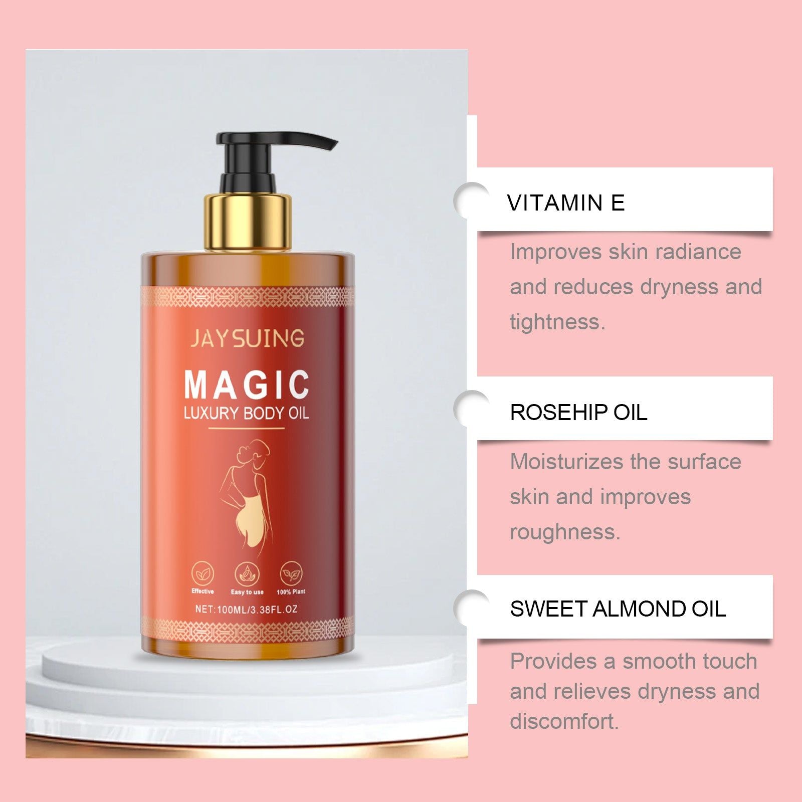 Body Oil Moisturize Skin, Nourishing, Firming, Natural Hydrating, Daily Care ,100ml