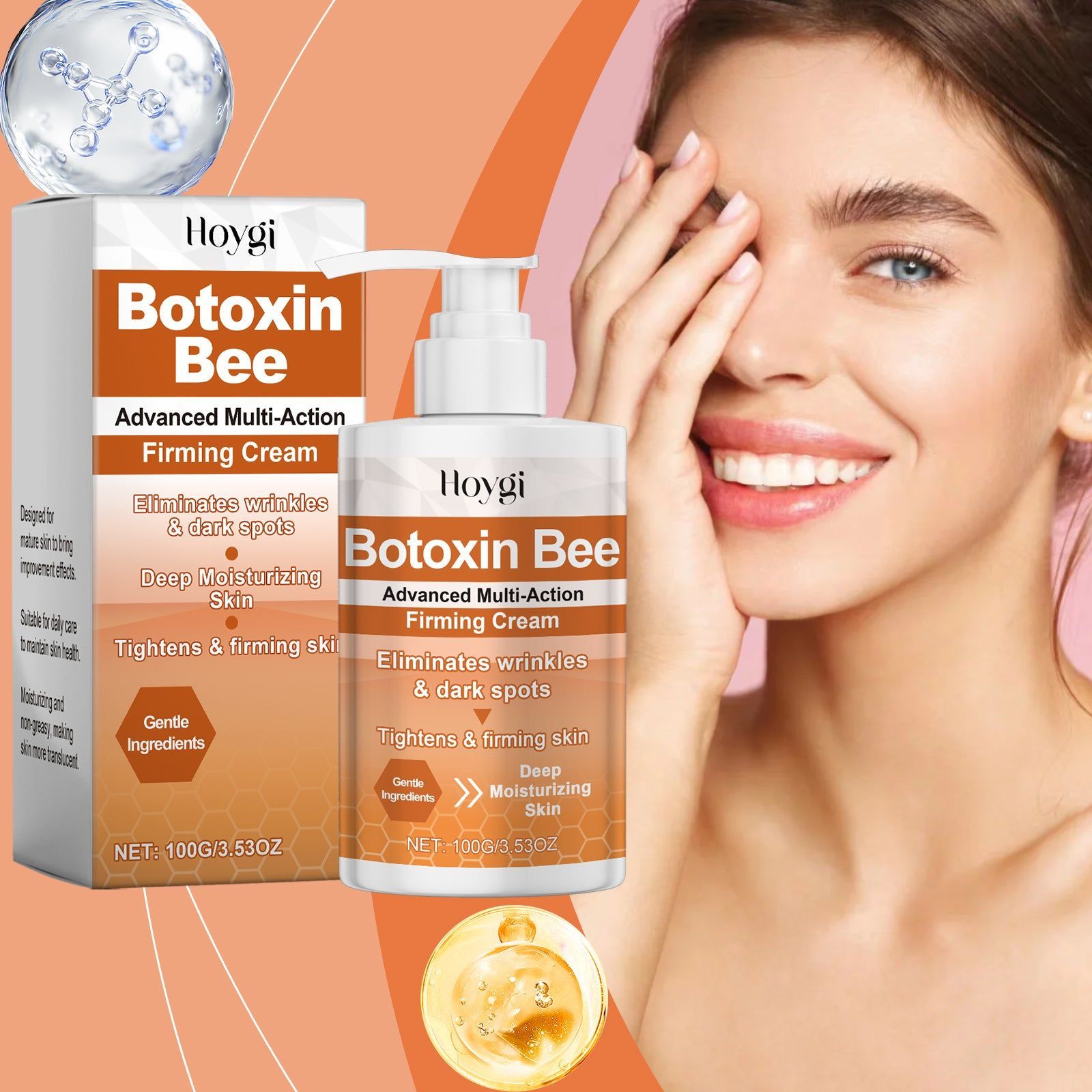 Brightening Body Care Cream for Firm, Supple, Hydrated Skin, Anti-Aging, Moisturizer ,100g