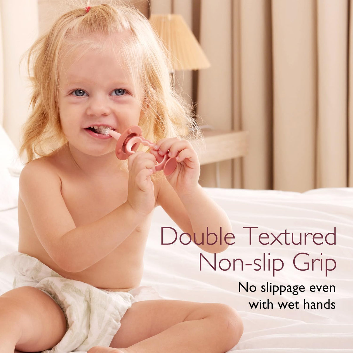 Momcozy Baby Silicone Toothbrush & Tongue Cleaner - Blue