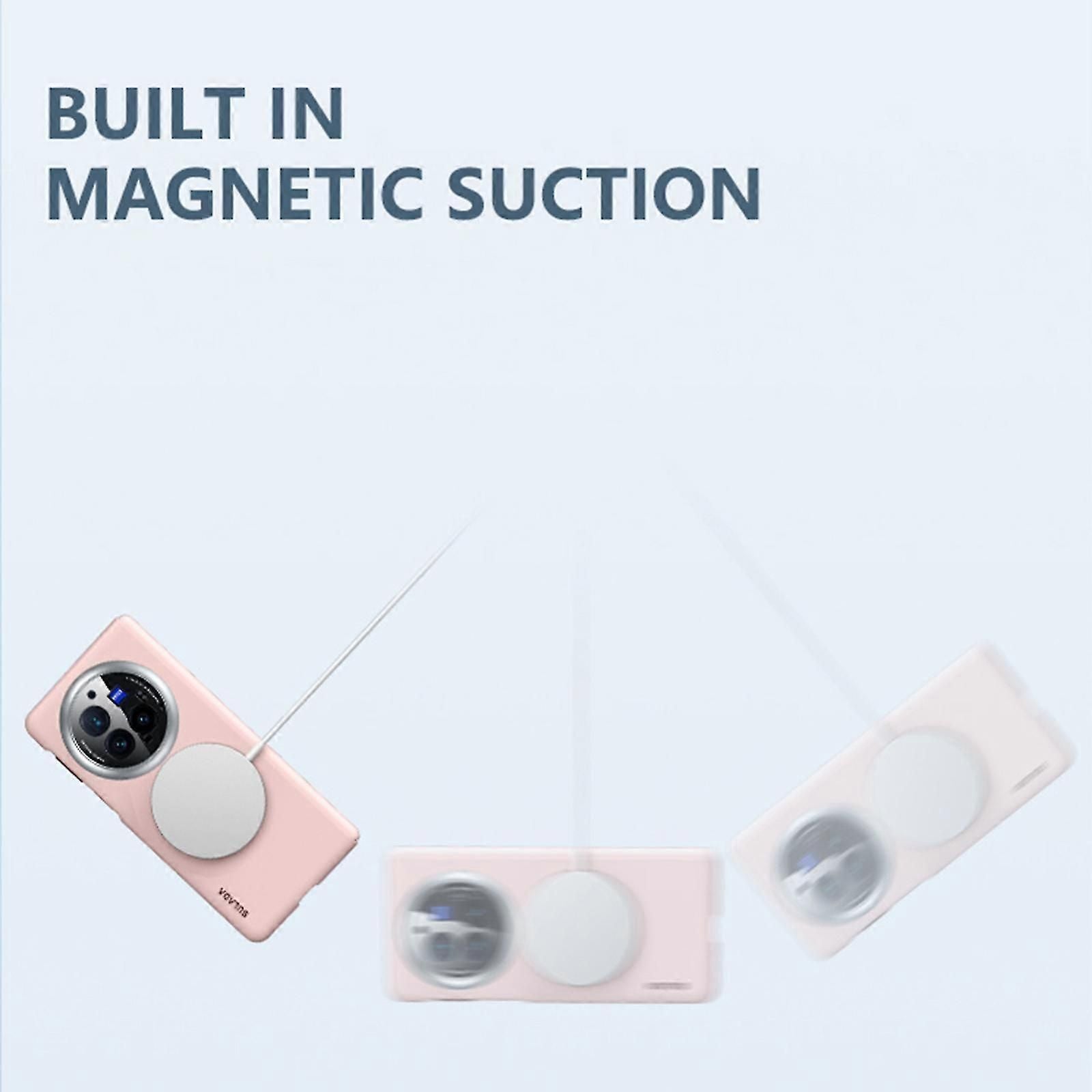 For Vivo X Fold3 Pro Magnetic Case Leather+pc Folding Phone Cover With Spring Hinge zxin