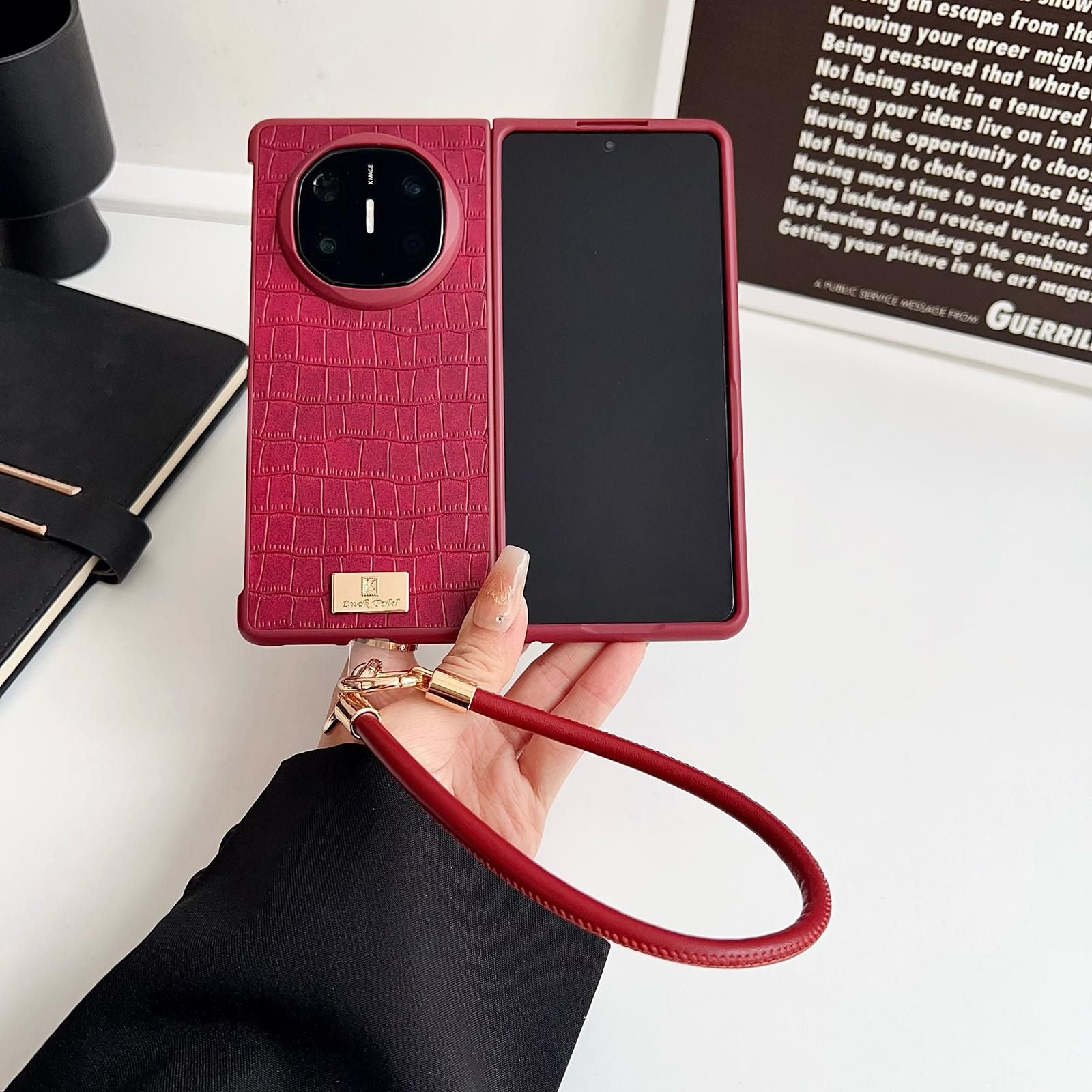 Crocodile Texture Strap Case For Huawei Mate X6