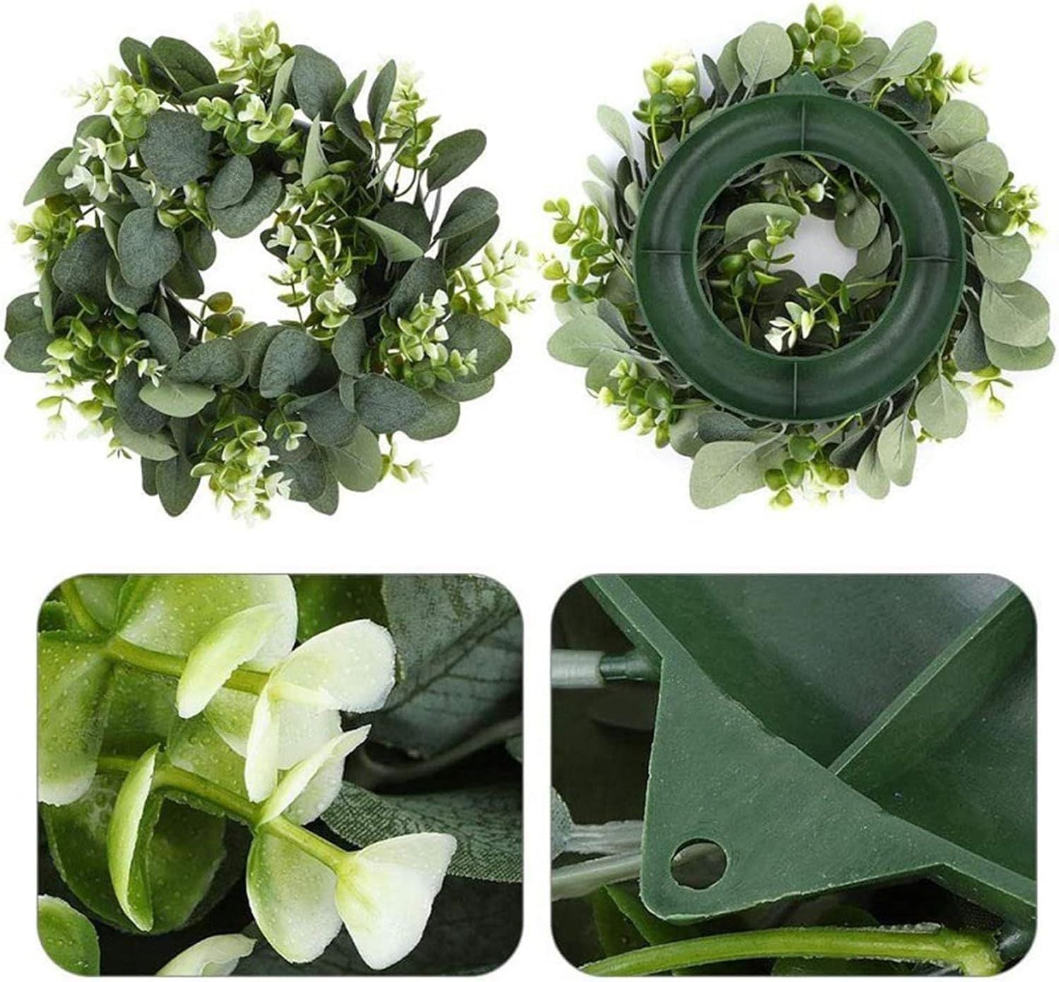 Artificial Eucalyptus Wreath 12inch Artificial Green Leaves Wreath for Front Door