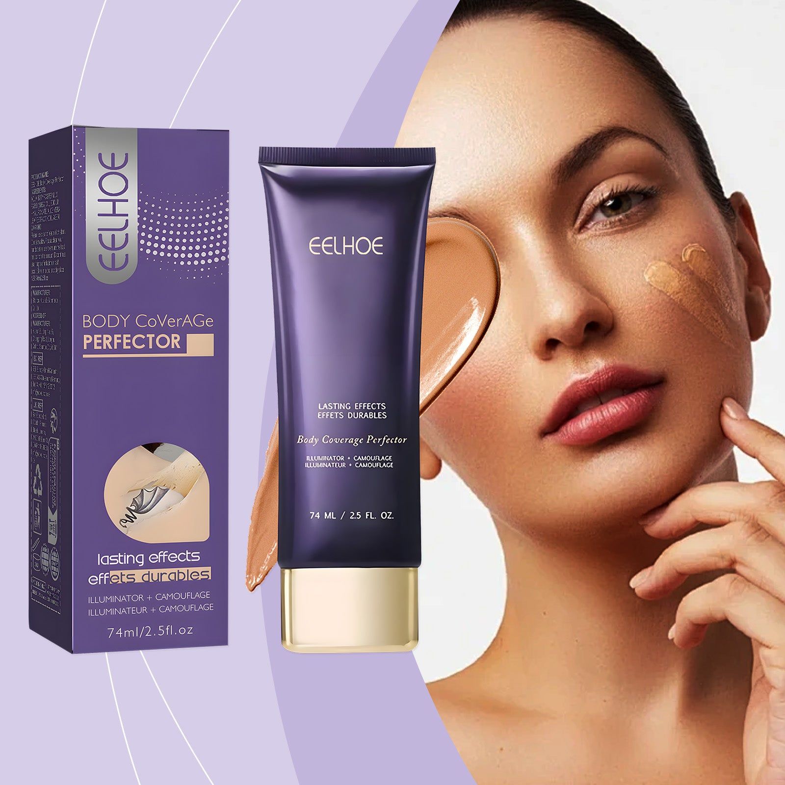 Body Concealer for Dark Skin, Blemish Cover, Tattoo Camouflage, Flawless Skin ,74ml