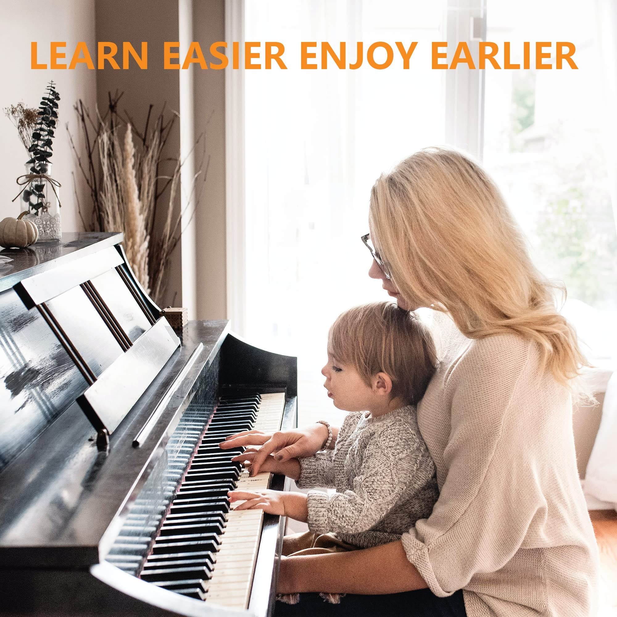 Piano Keyboard Note Labels Removable Silicone Piano Note Guide With Box