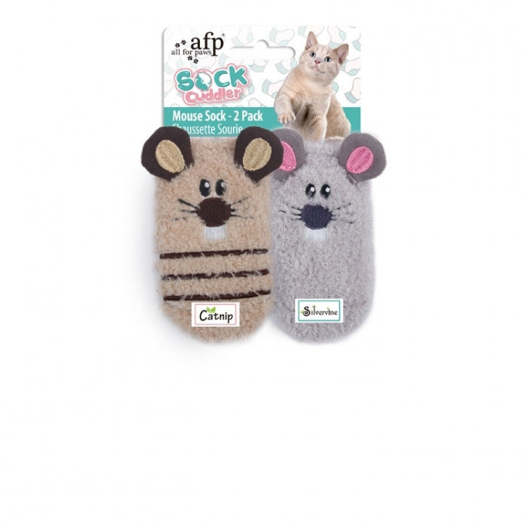 All For Paws Sock Cuddler Mouse Sock - 2 Pack