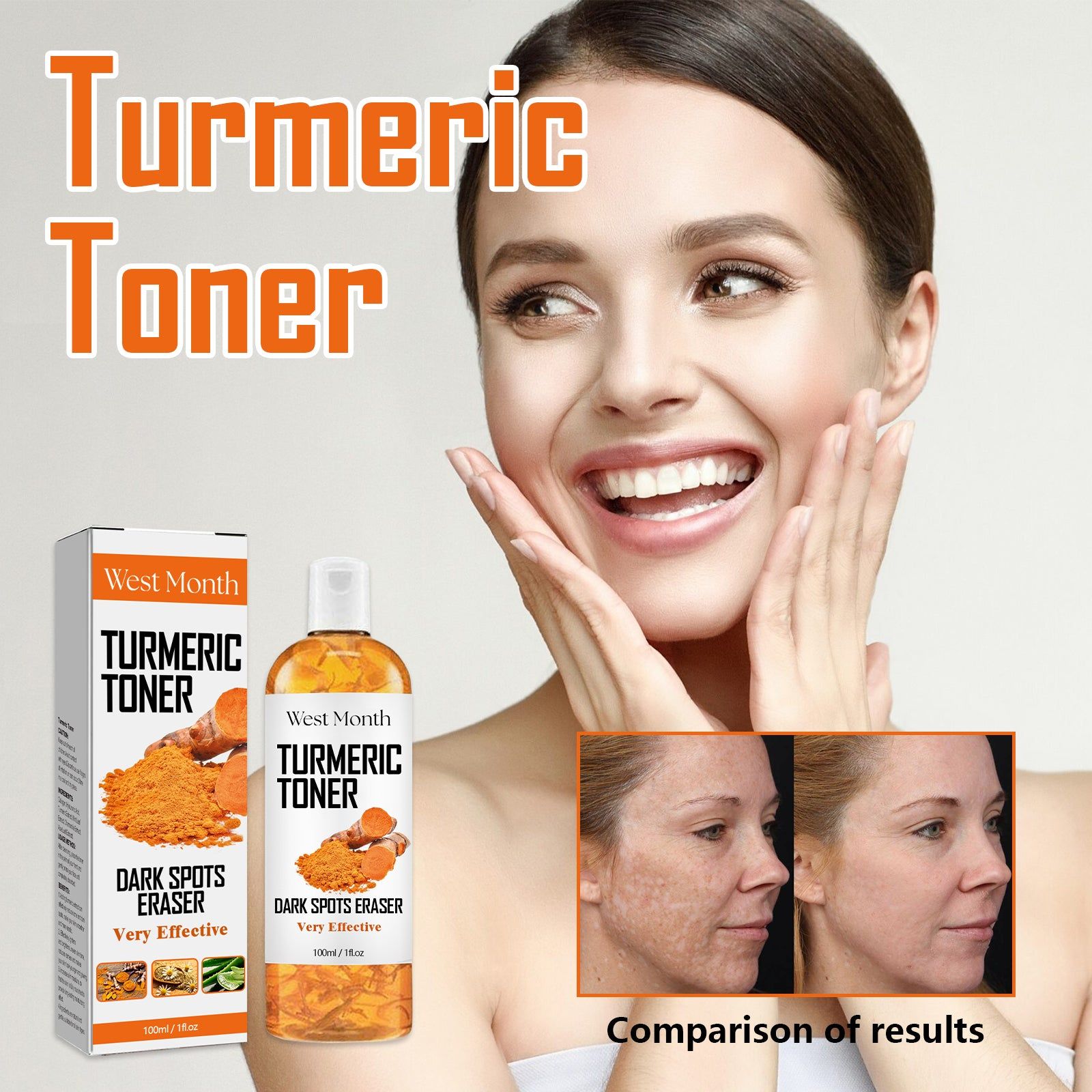 Deep Hydrating Turmeric Toner for Brightening, Moisturizing, and Skin Rejuvenation ,100ml