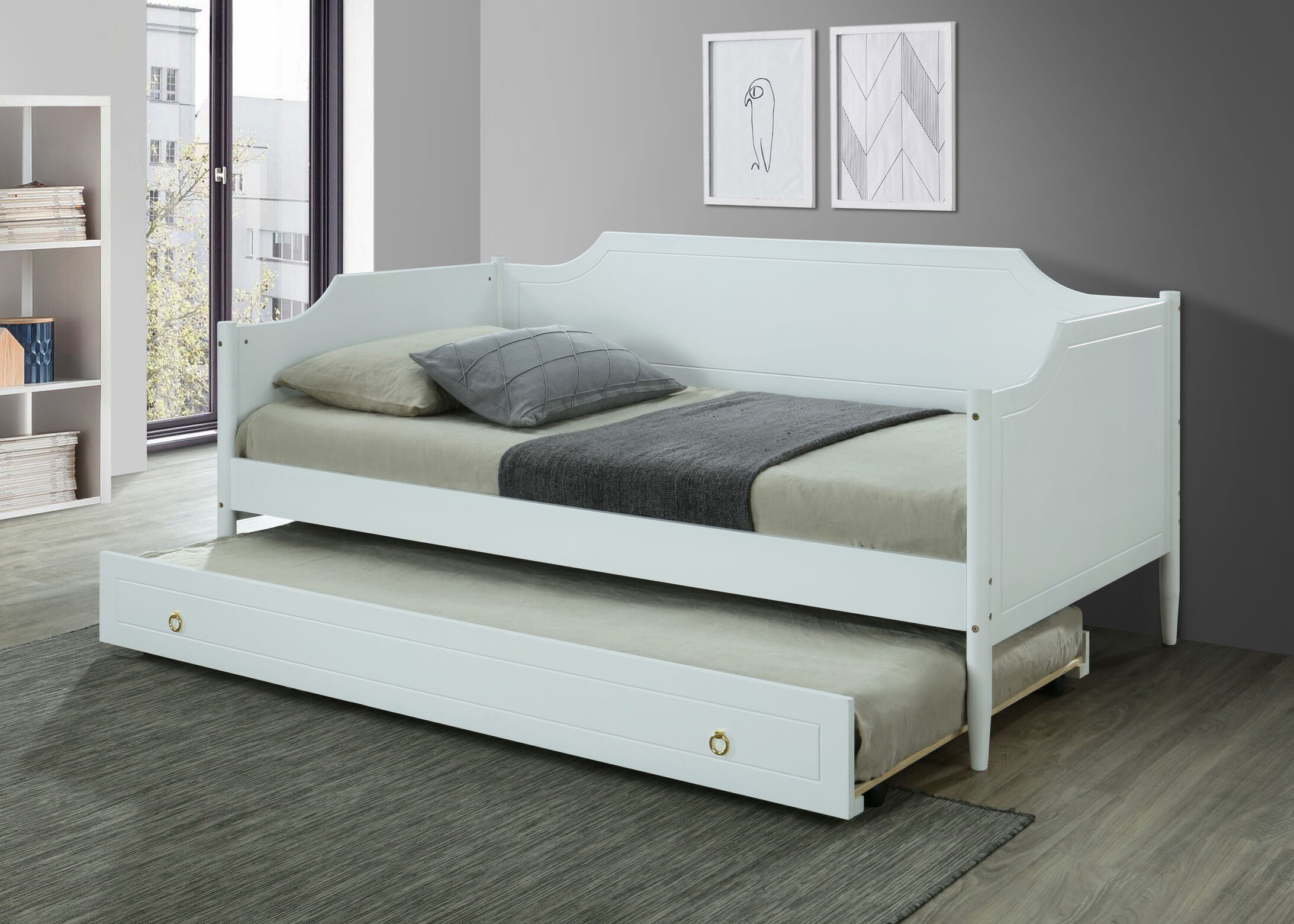 White Twin Daybed with Trundle #MG0016