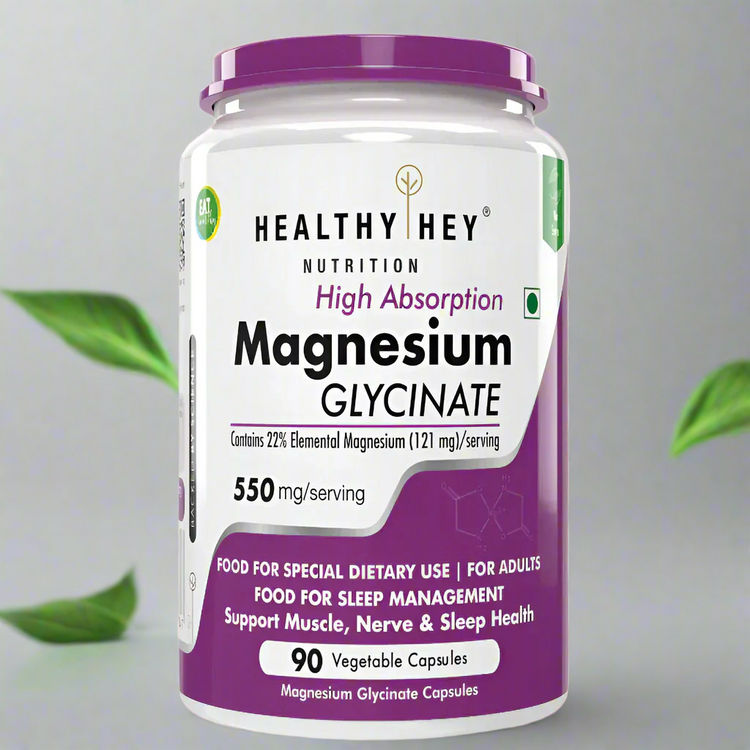 HealthyHey Nutrition High absorption magnesium glycinate 550 mg 300 vegatable capsules