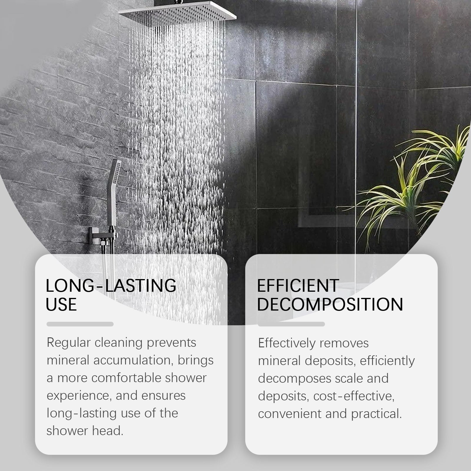 Decontamination Shower Head Cleaner, Remove Scale, Prevent Buildup, Easy to Use ,100ml