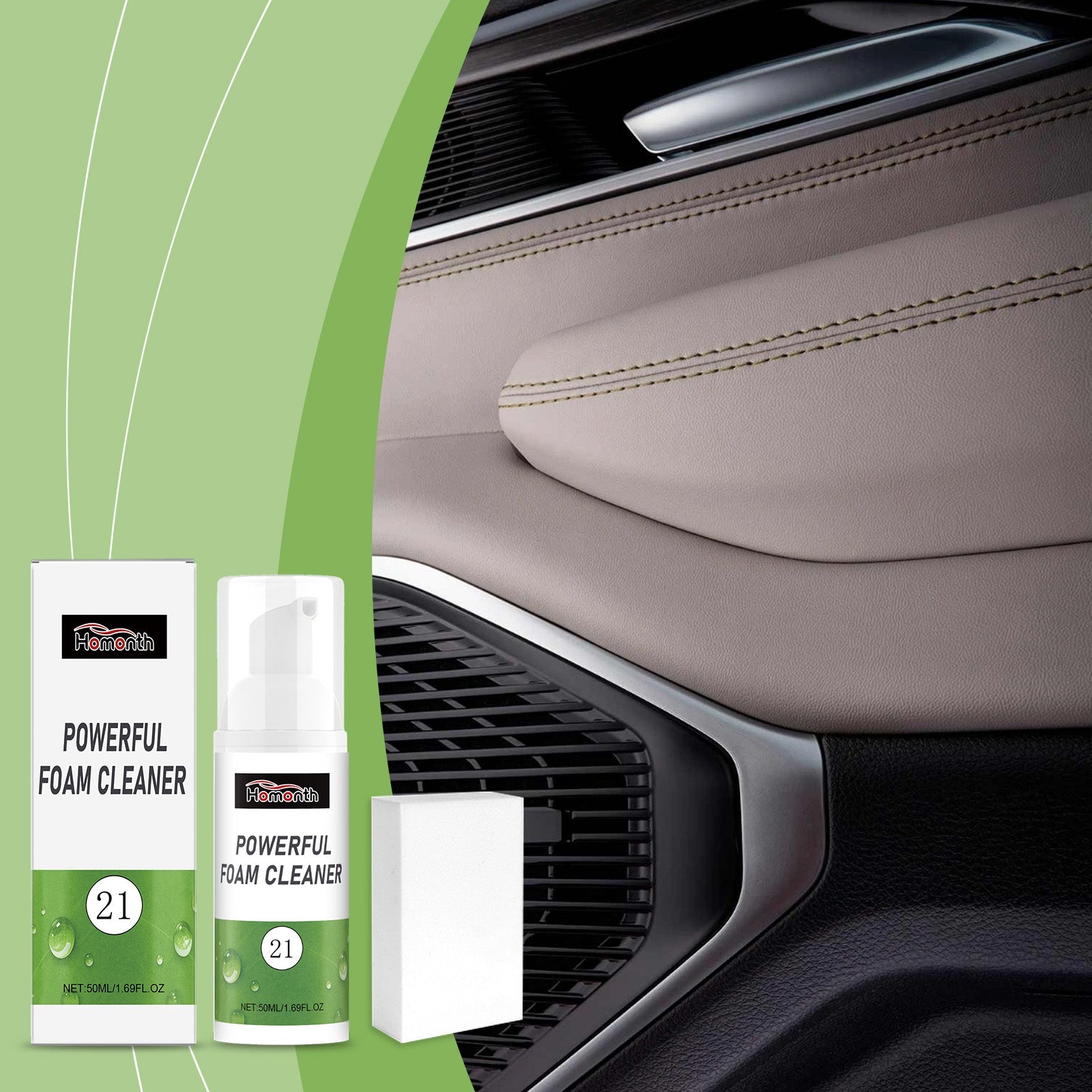 Car Cleaning Foam Cleaner Set, Interior Detailing, Gentle Fabric & Seat Cleaner ,1 set