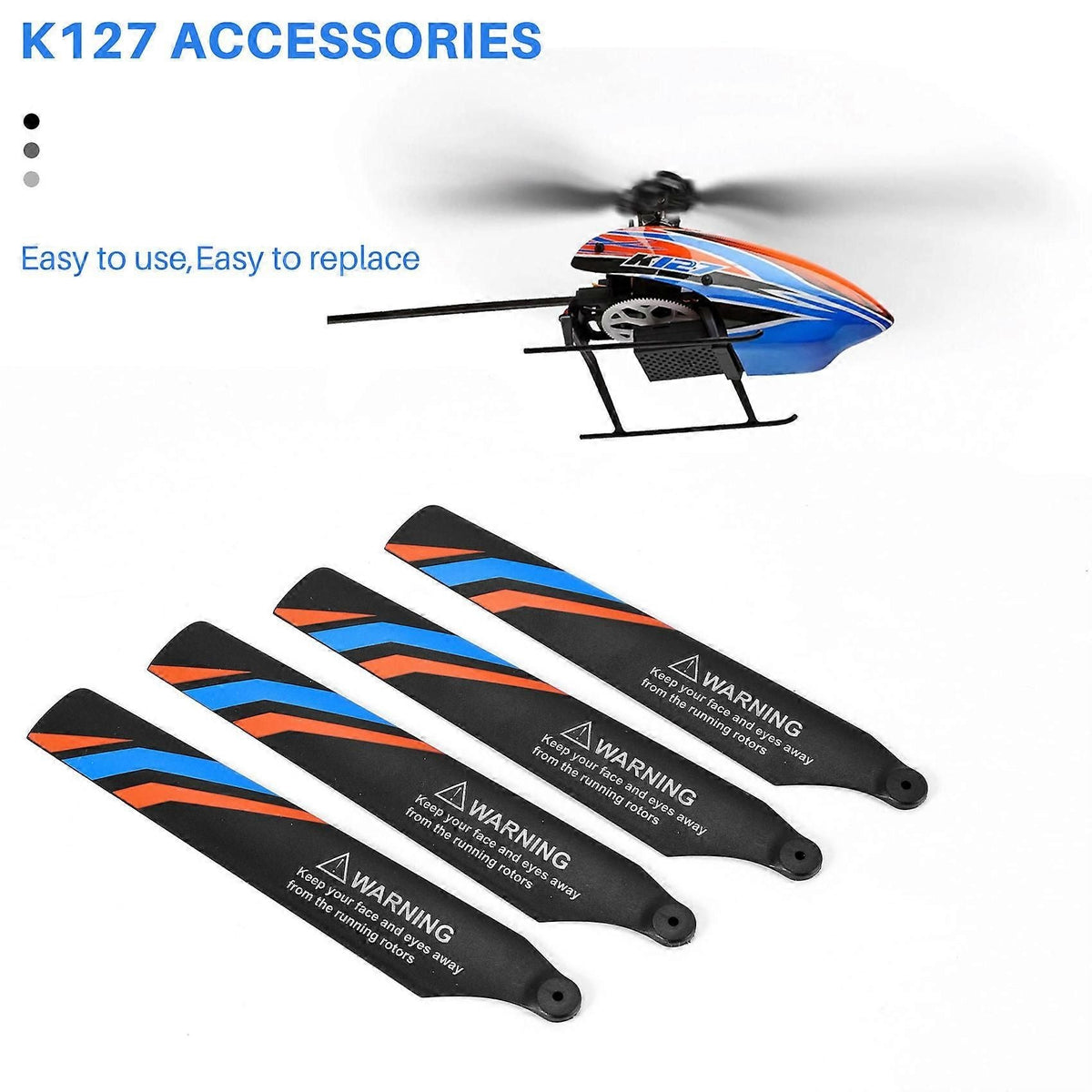 4Pcs Main Blade Propellers for XK K127 RC Helicopter Airplane
