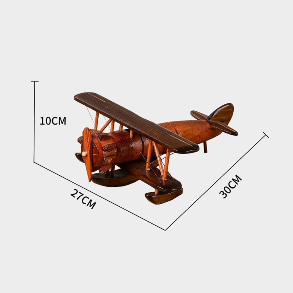 Wooden Aeroplane Model Vintage Wooden Model Airplane Toy Desktop Ornaments
