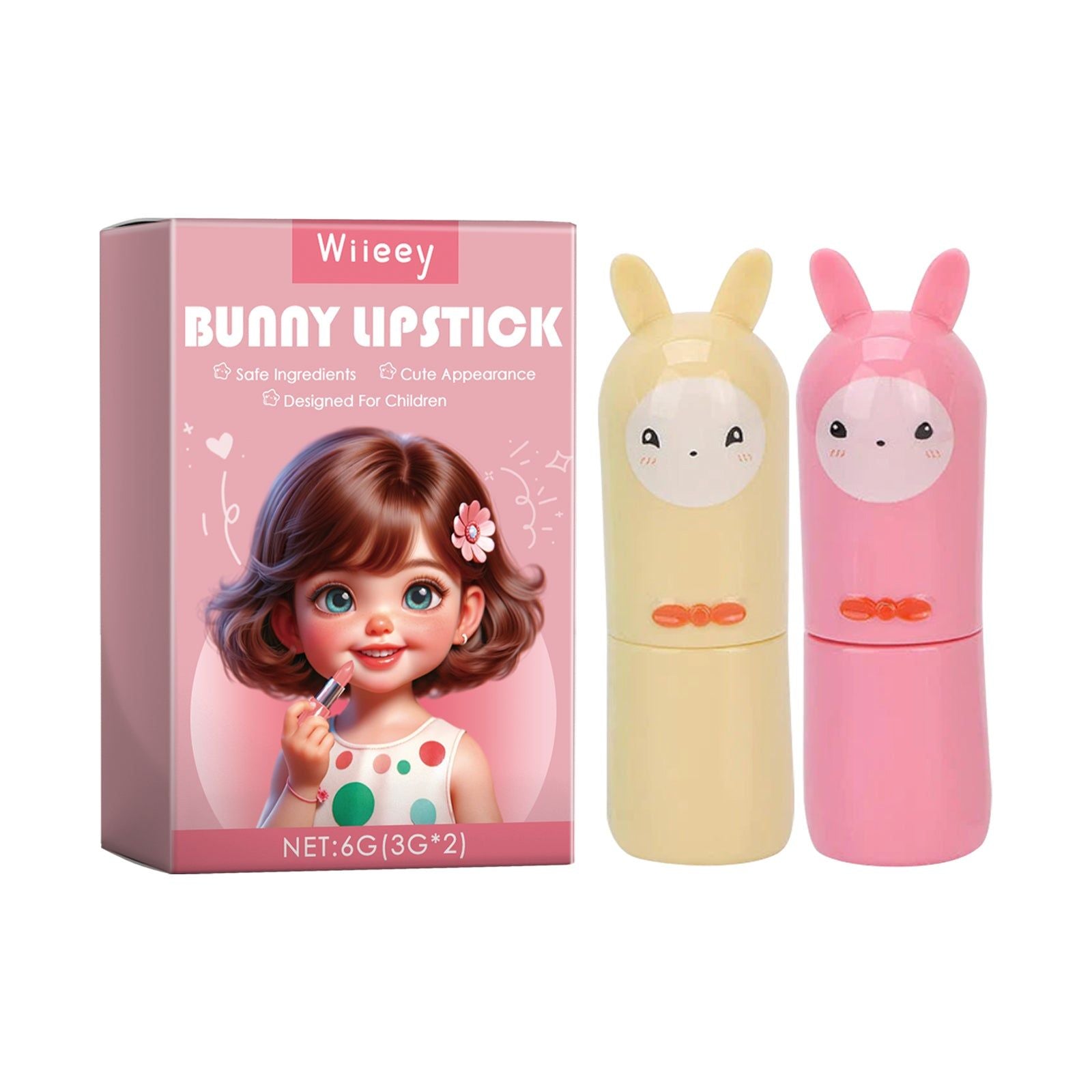 Cute Toy Lipstick for Kids, Safe Play Makeup, Imaginative Role Play, Gift Idea ,6g
