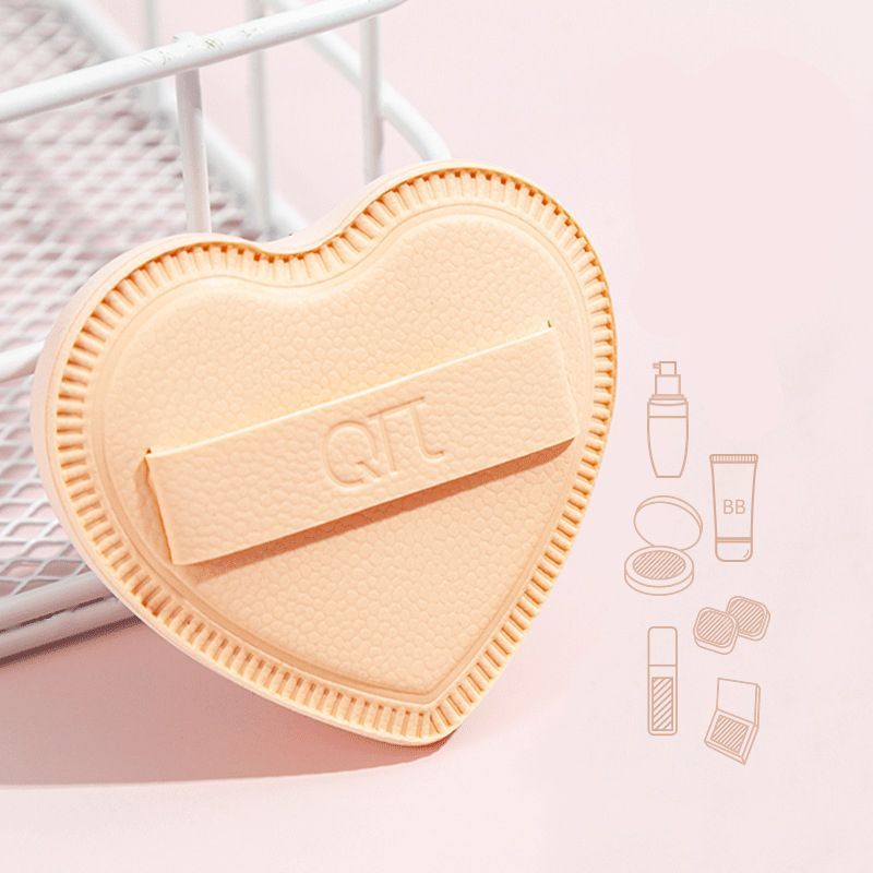 Reusable Makeup Puff Heart Shaped Makeup Sponges Cosmetic Tool With Storage Box