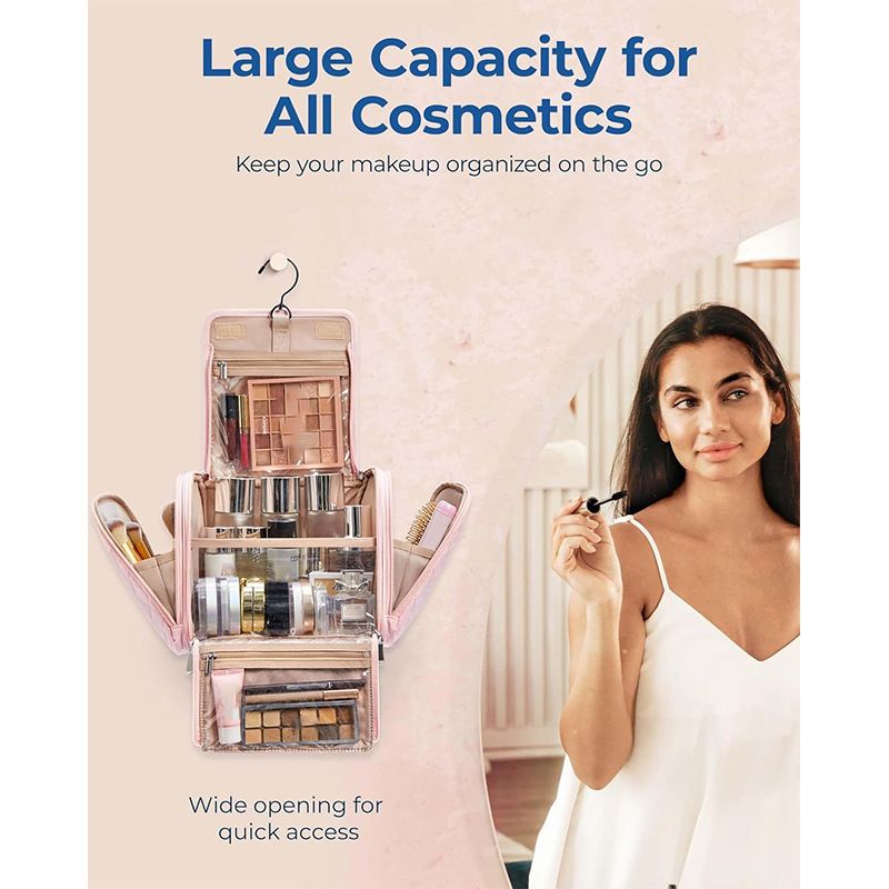 Makeup Bag Large Capacity Portable Organizer Travel Case for Toiletries Cosmetics