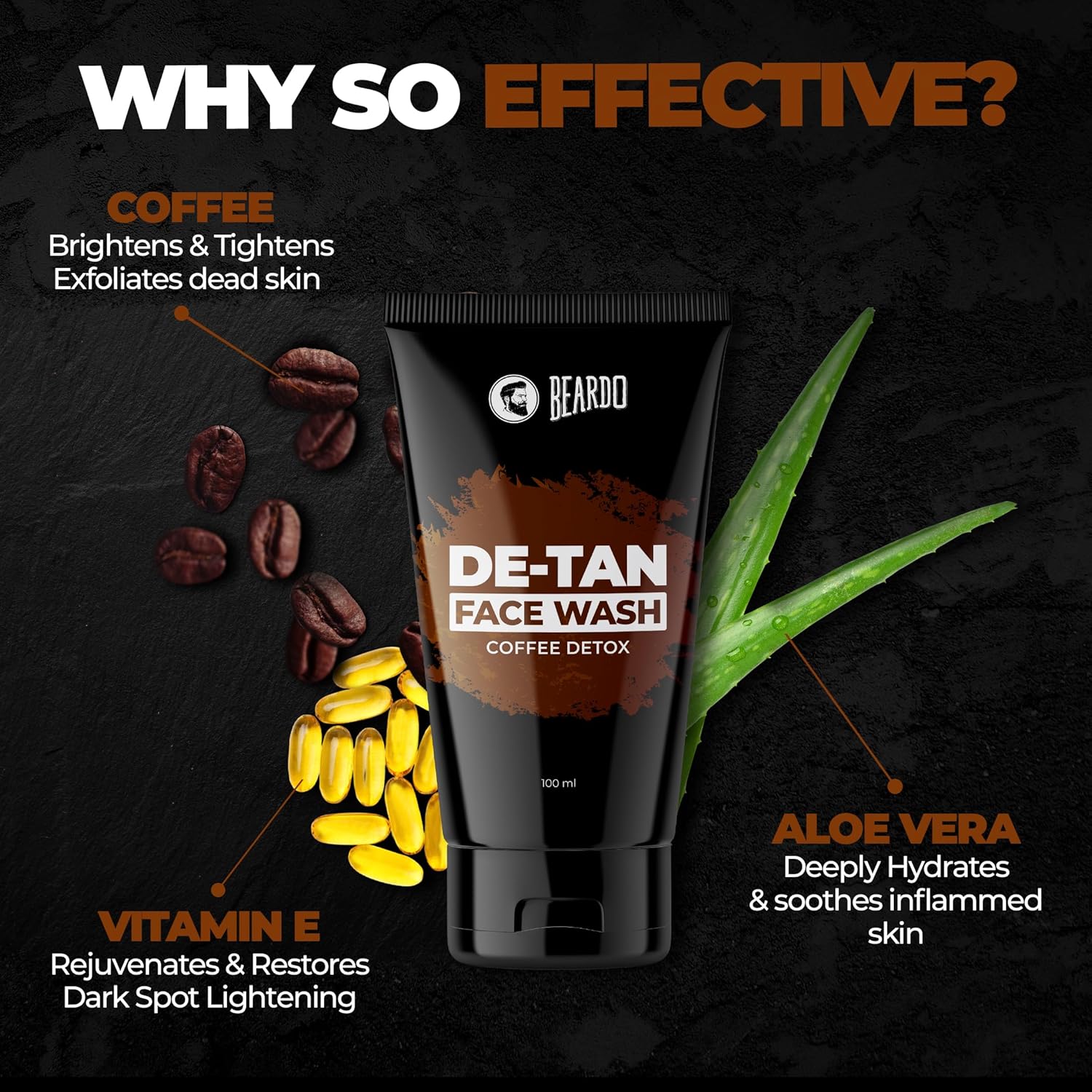 Beardo DeTan Coffee Face Wash 50 dia 100ml