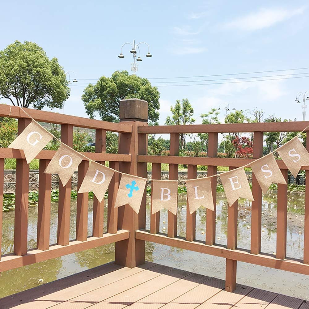 God Bless Banner Baptism Decorations Confirmation First Communion Decorations
