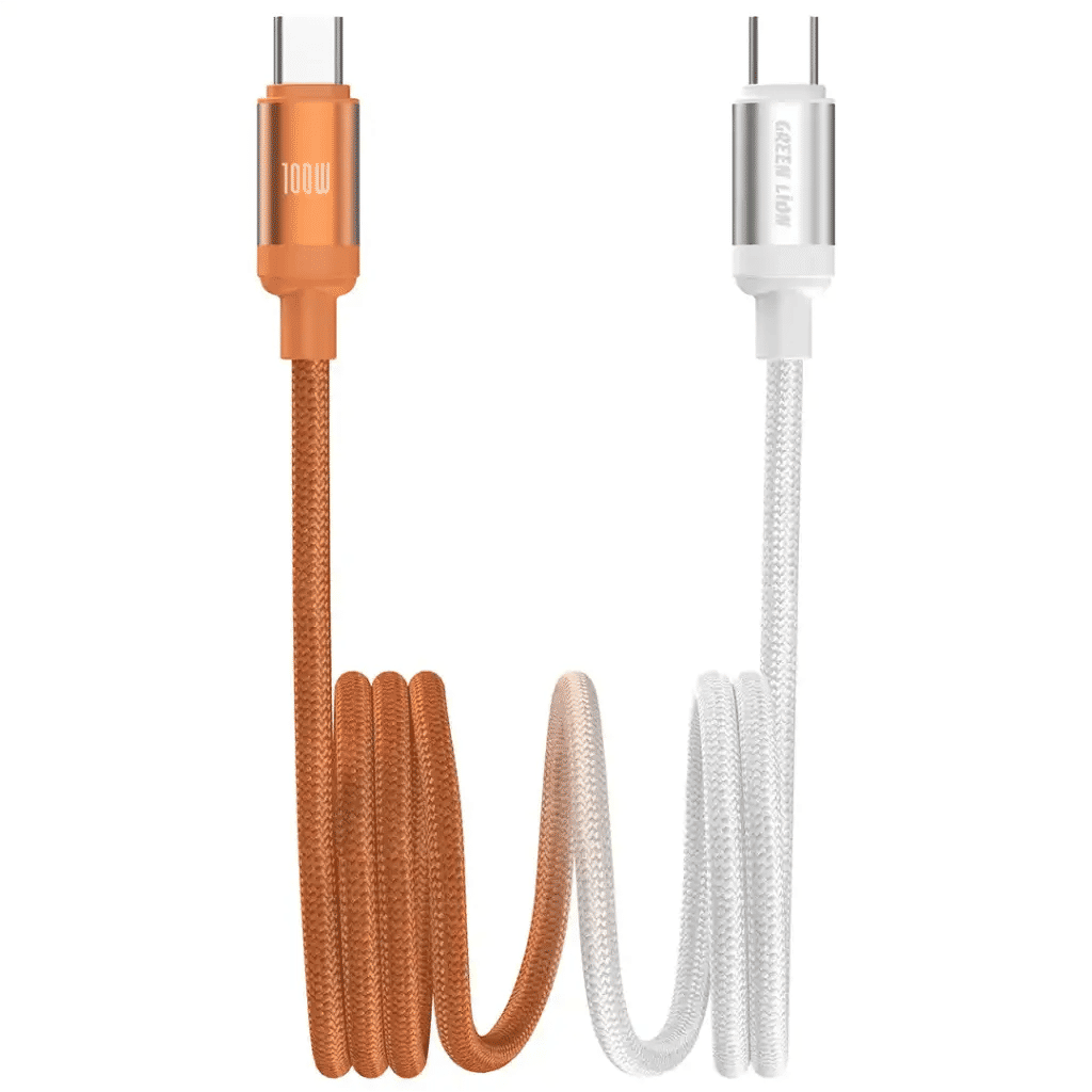 Green Lion Duo Color Braided USB-C to USB-C Cable