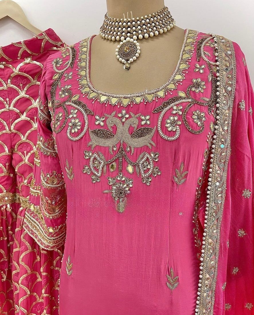 Fab Zone Women's Sharara Dupatta Set With Kurti Design